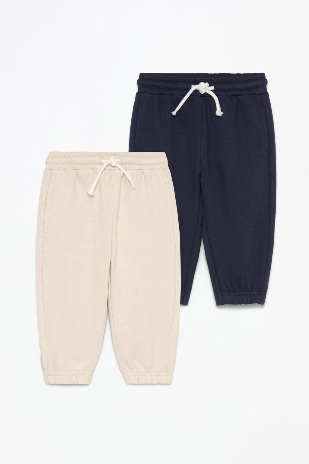 Pack of 2 basic plush trousers