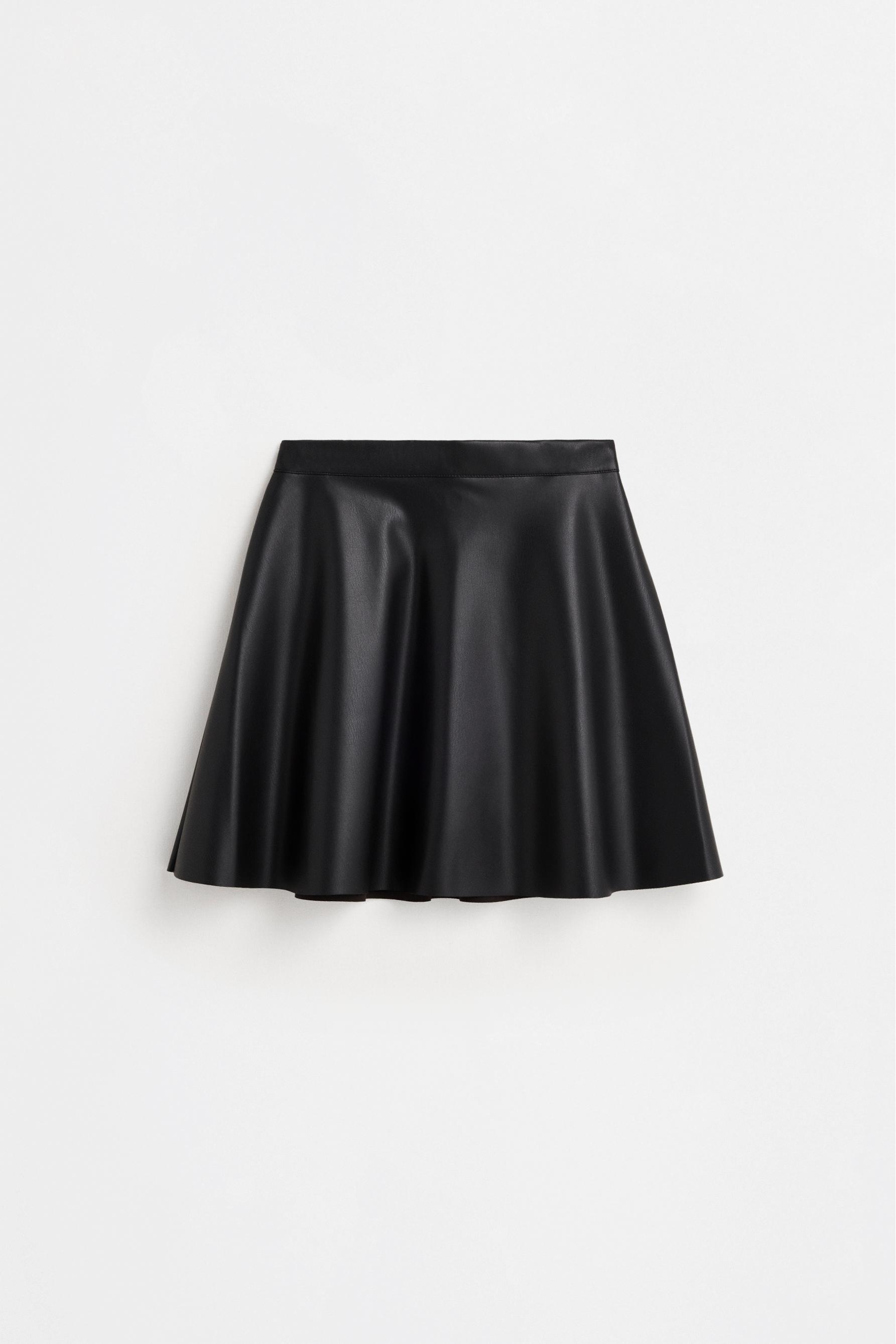Leather effect skirt — BLACK