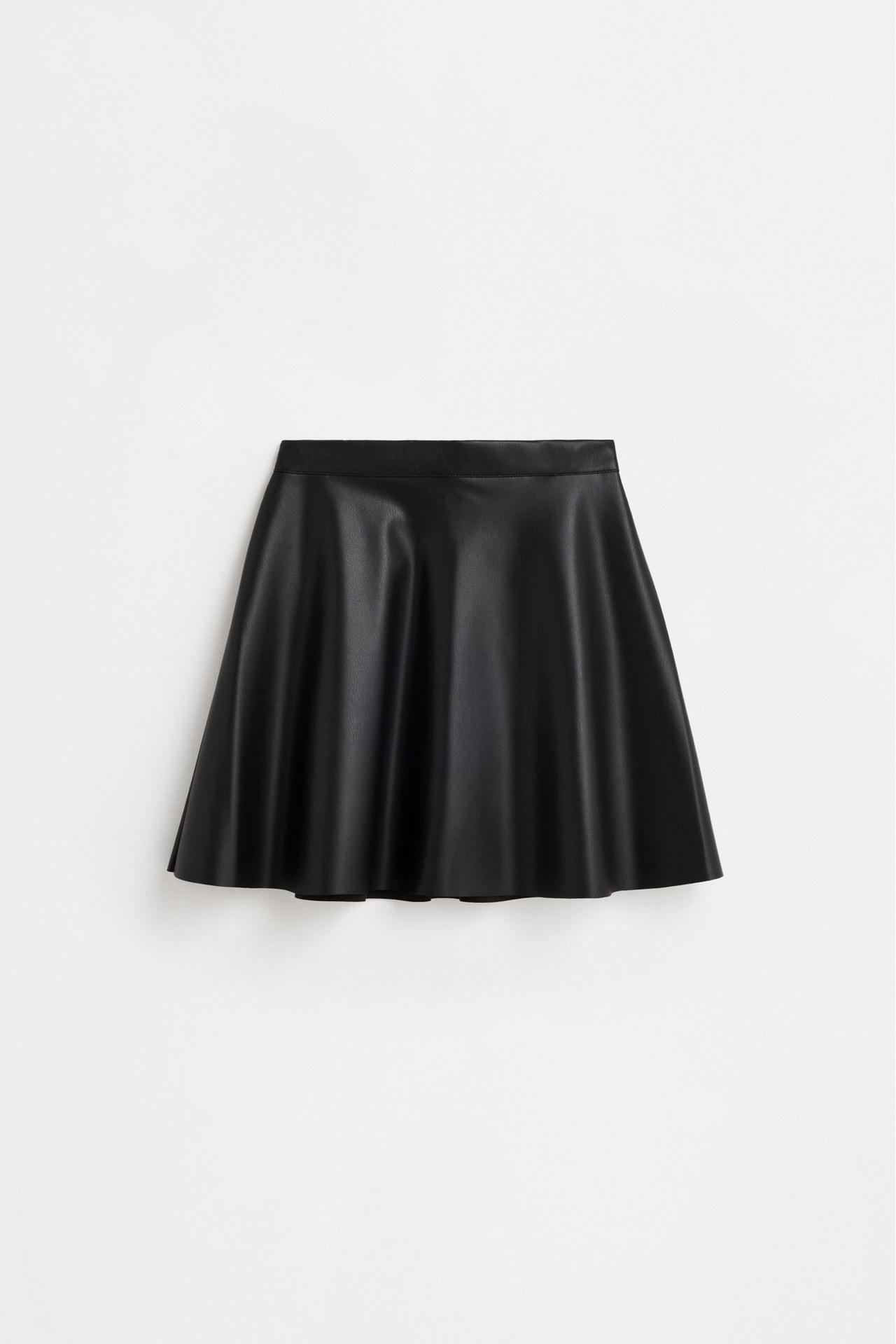 Leather effect skirt — BLACK
