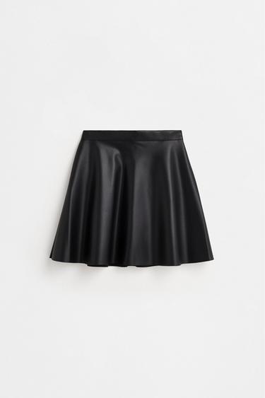 Leather effect skirt — BLACK 2