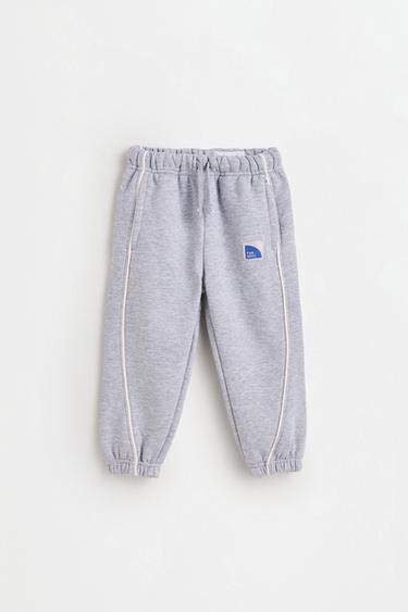 Plush trousers with piping — GREY MARL 1