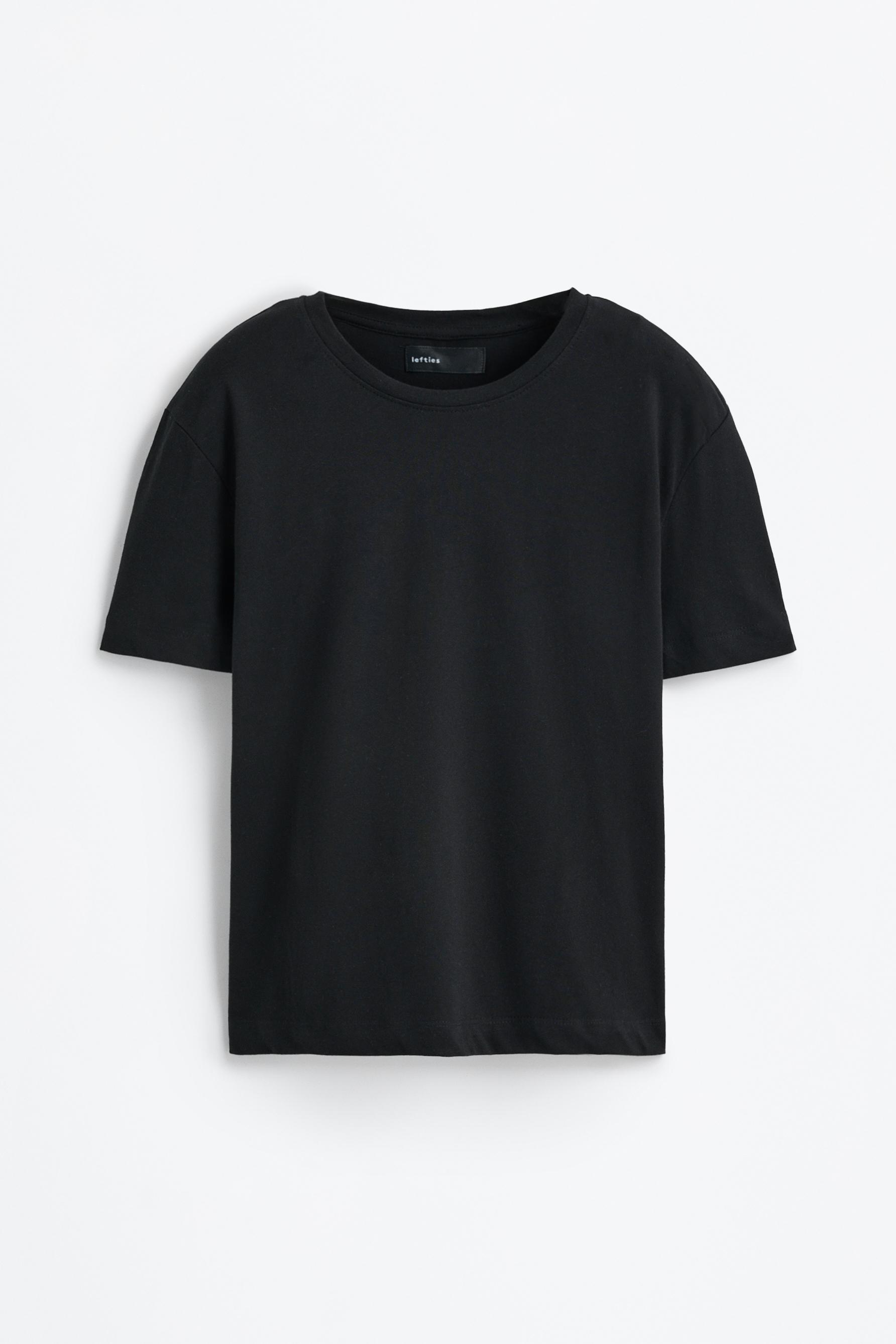 2-pack of basic round neck T-shirts — BLACK