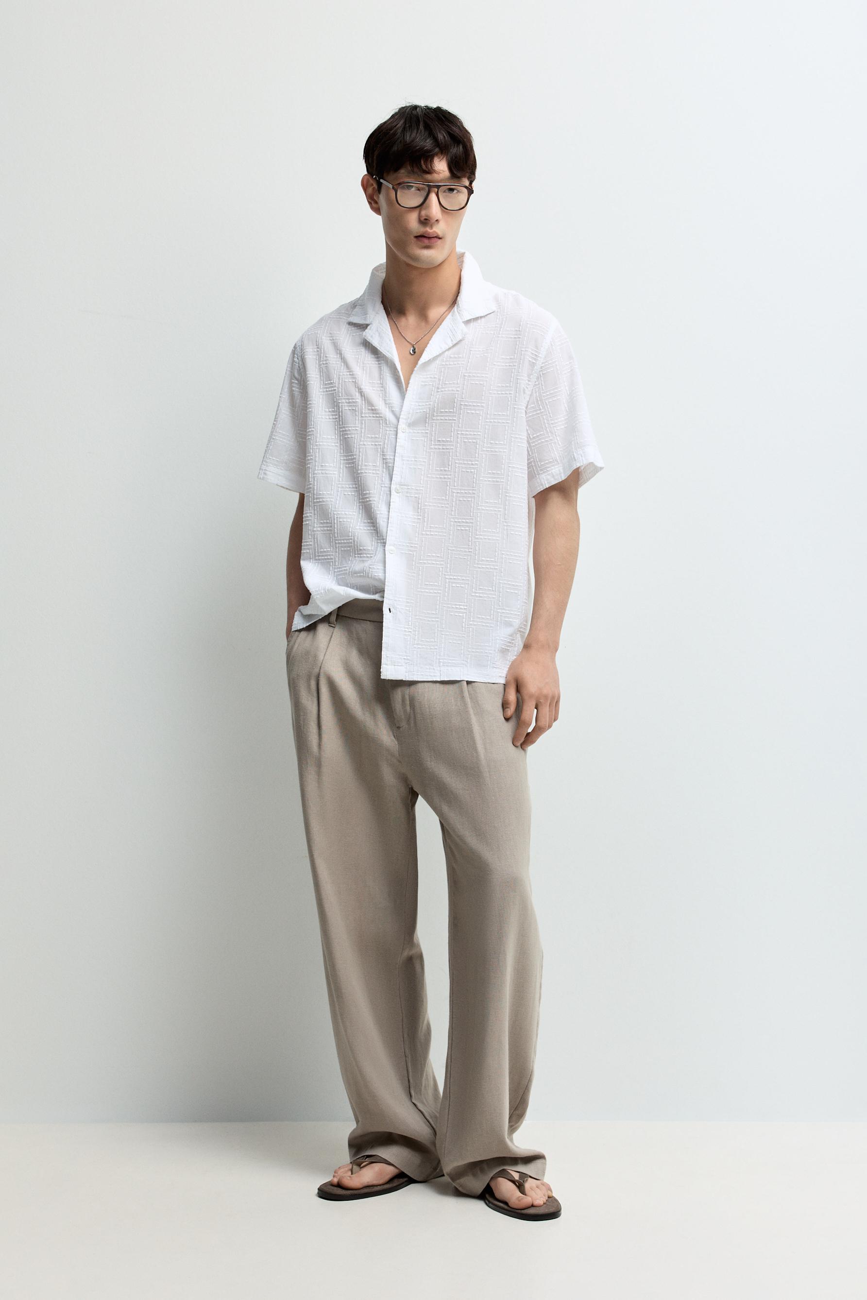 Rustic short sleeve shirt — WHITE