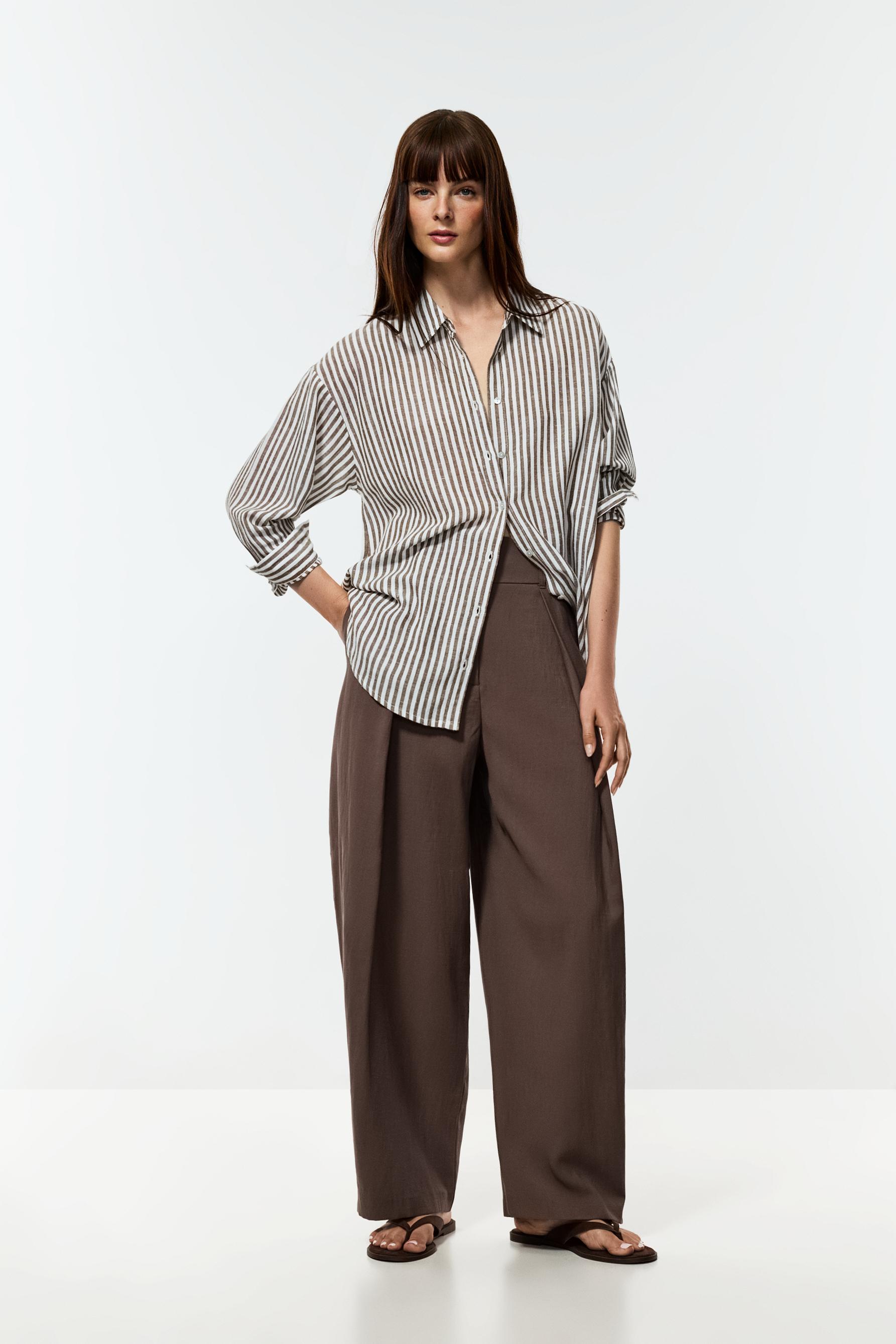 Oversize rustic shirt — BROWN