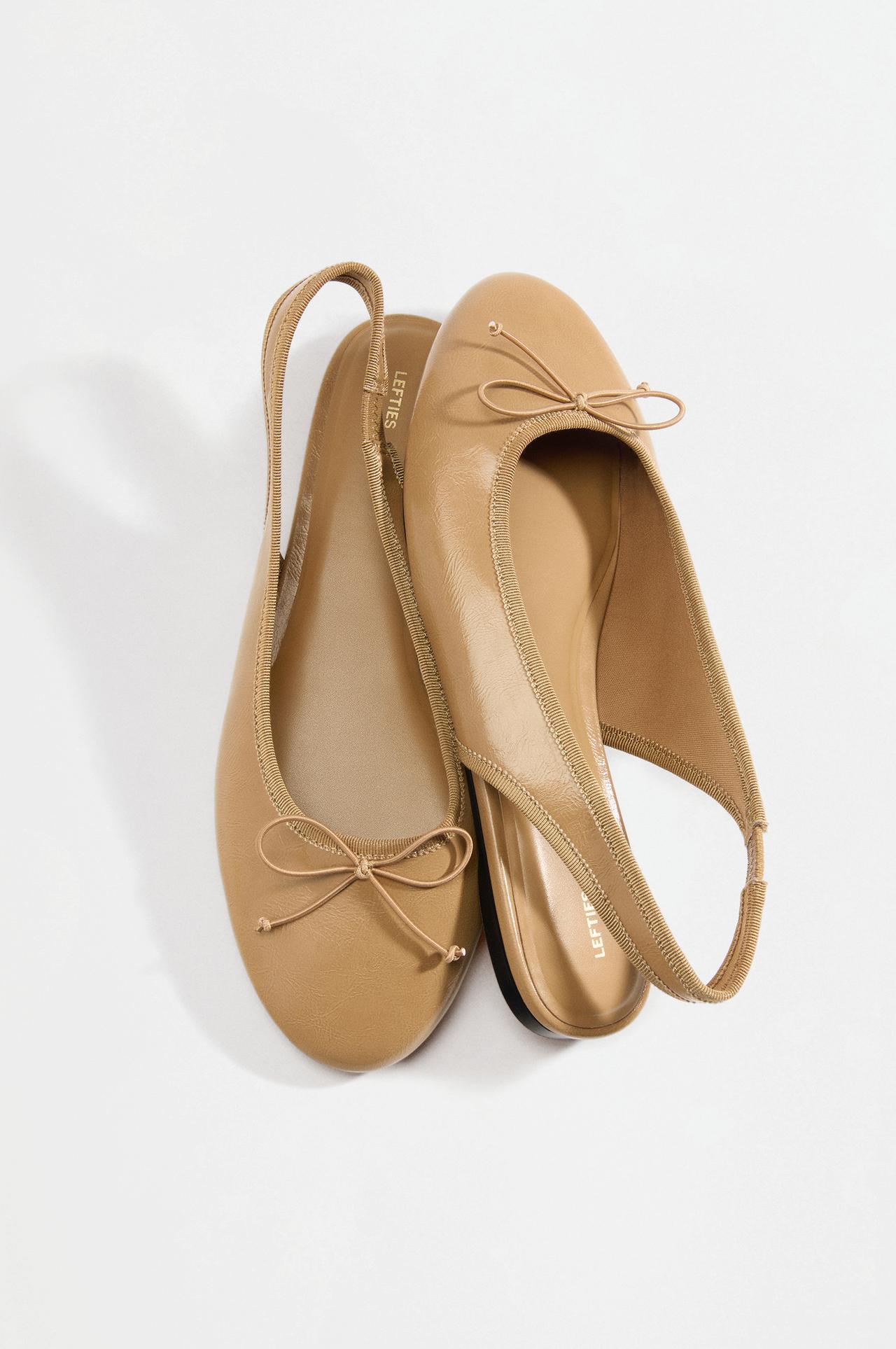 Slingback ballet flats — BEIGE