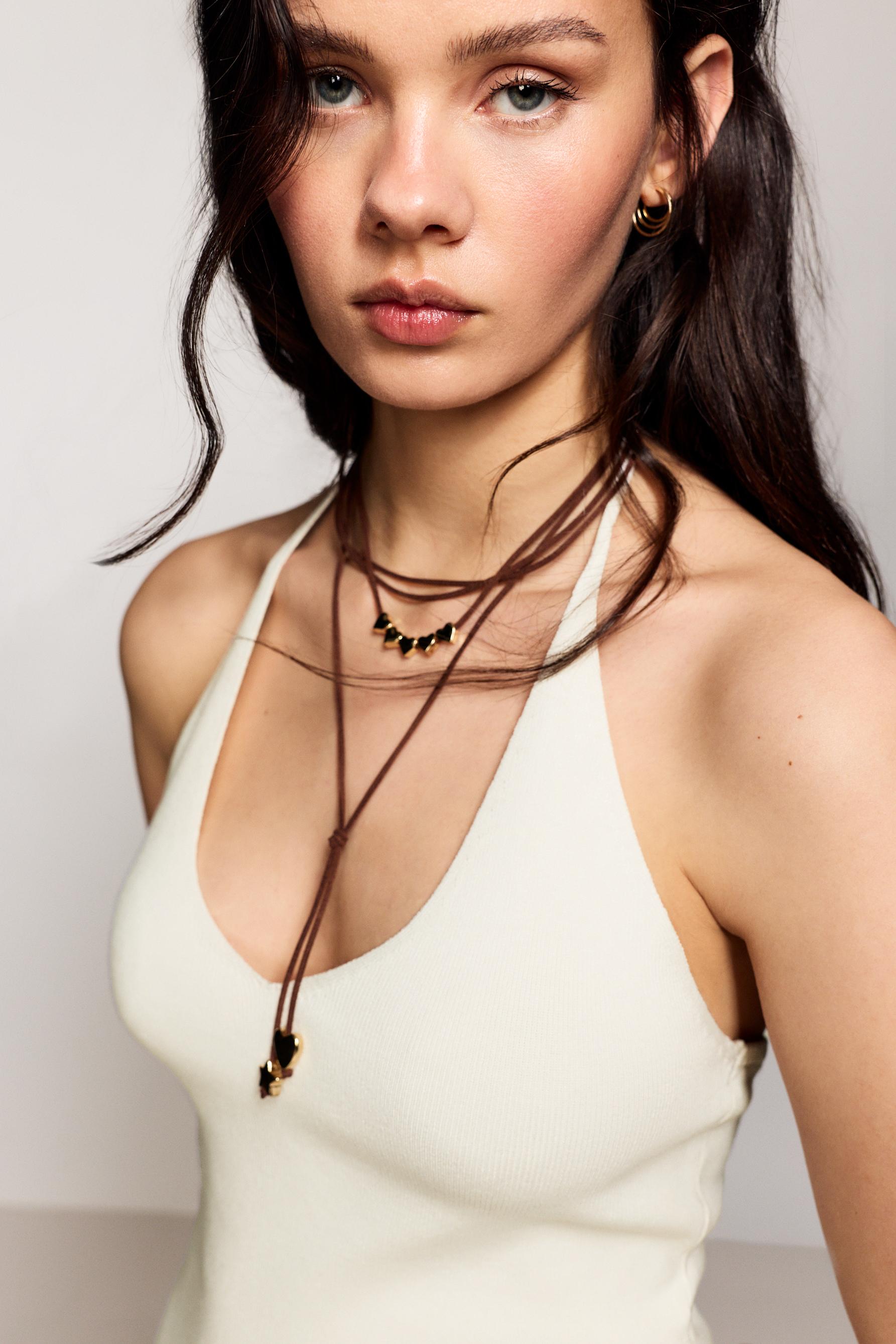 Halter knit top — OFF WHITE