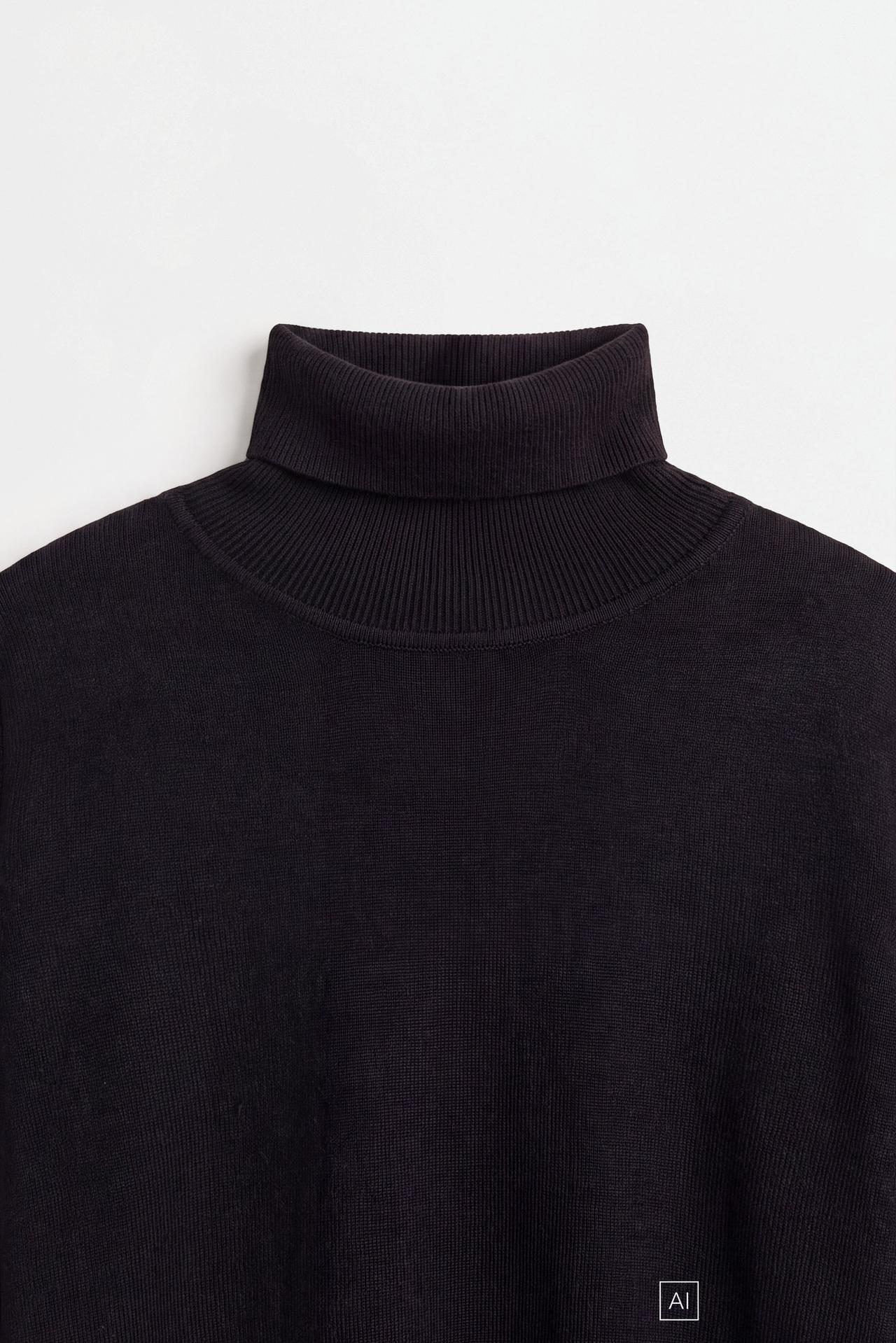 Turtleneck sweater — BLACK