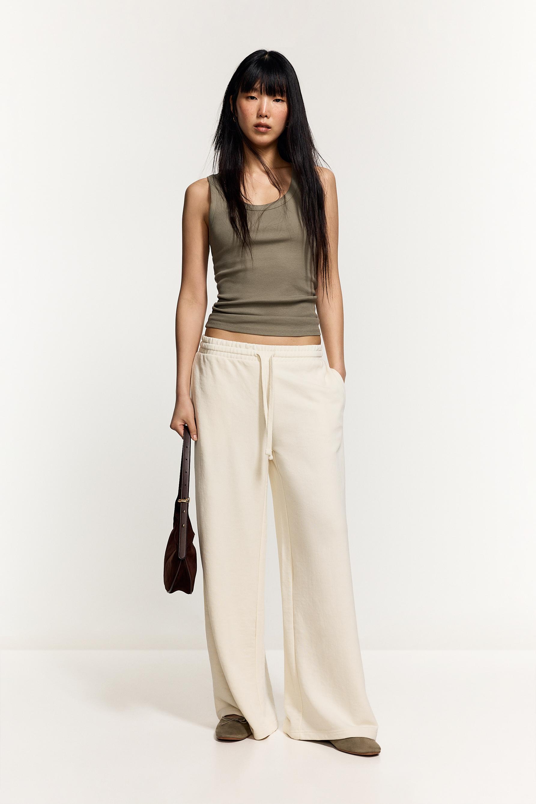 Wide-leg tracksuit bottoms — ECRU