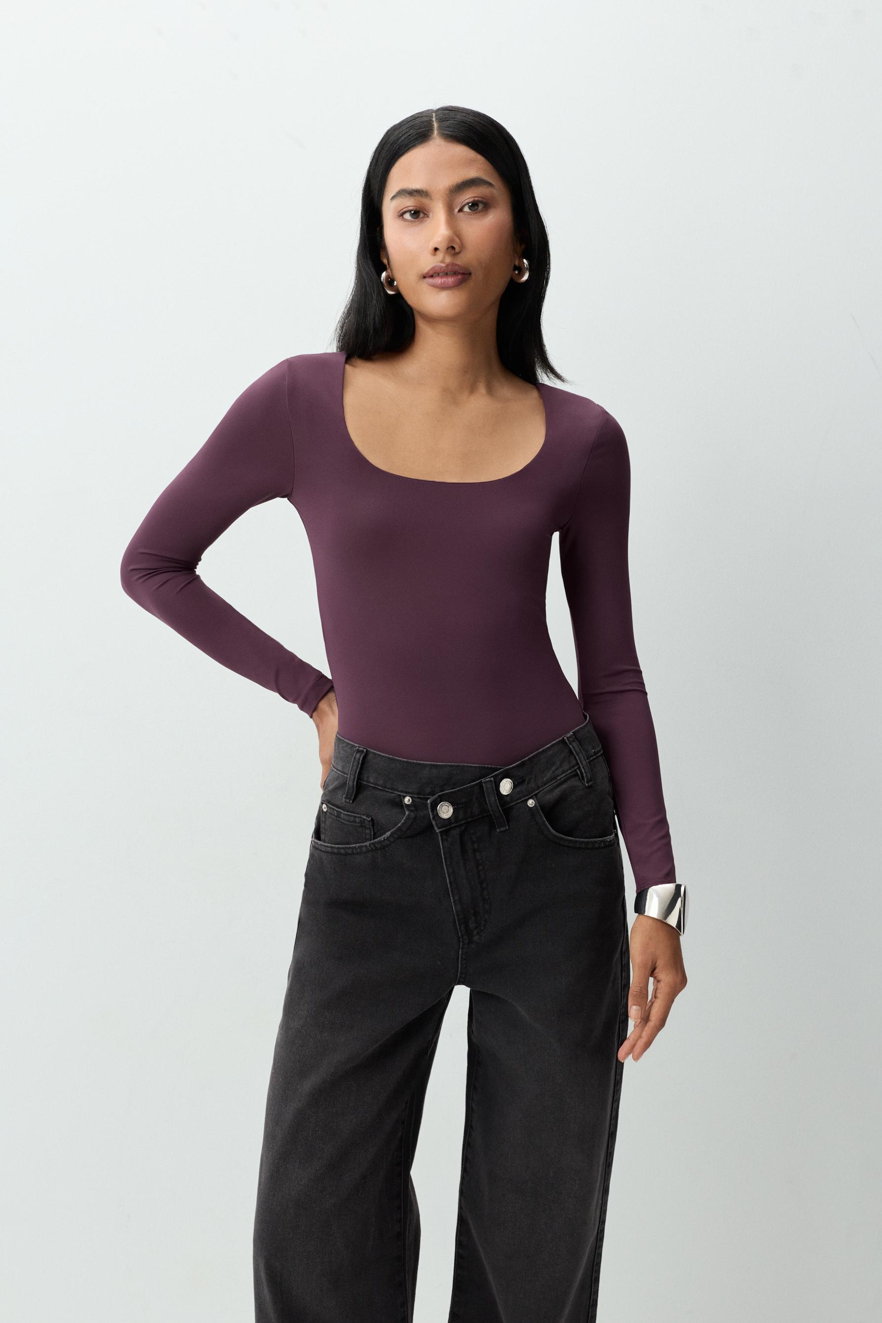 Body poliamida manga larga