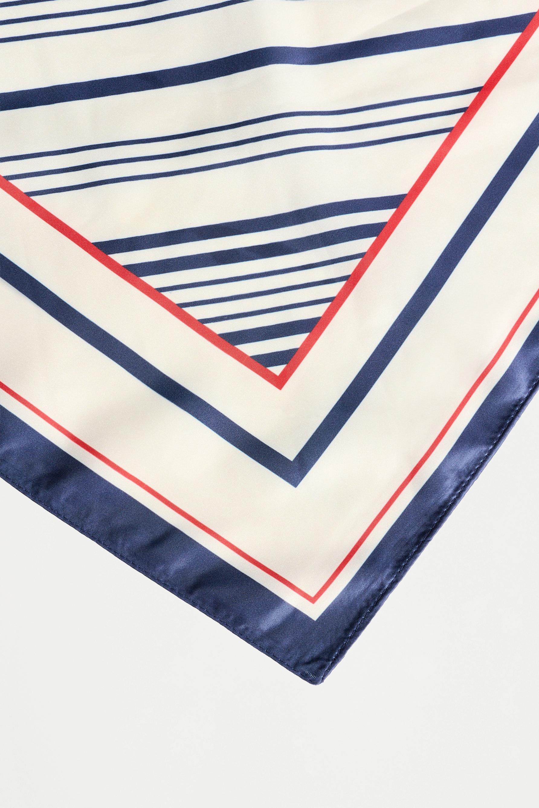 Striped satin scarf — BLUE