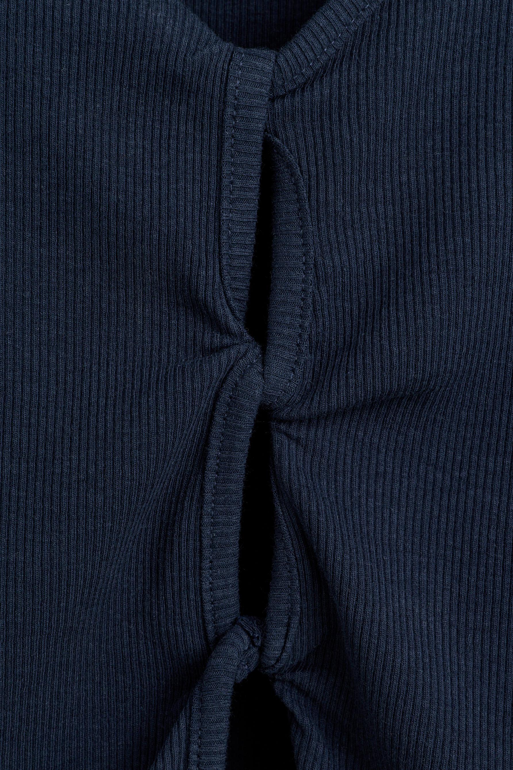 Ribbed cut-out top — NAVY