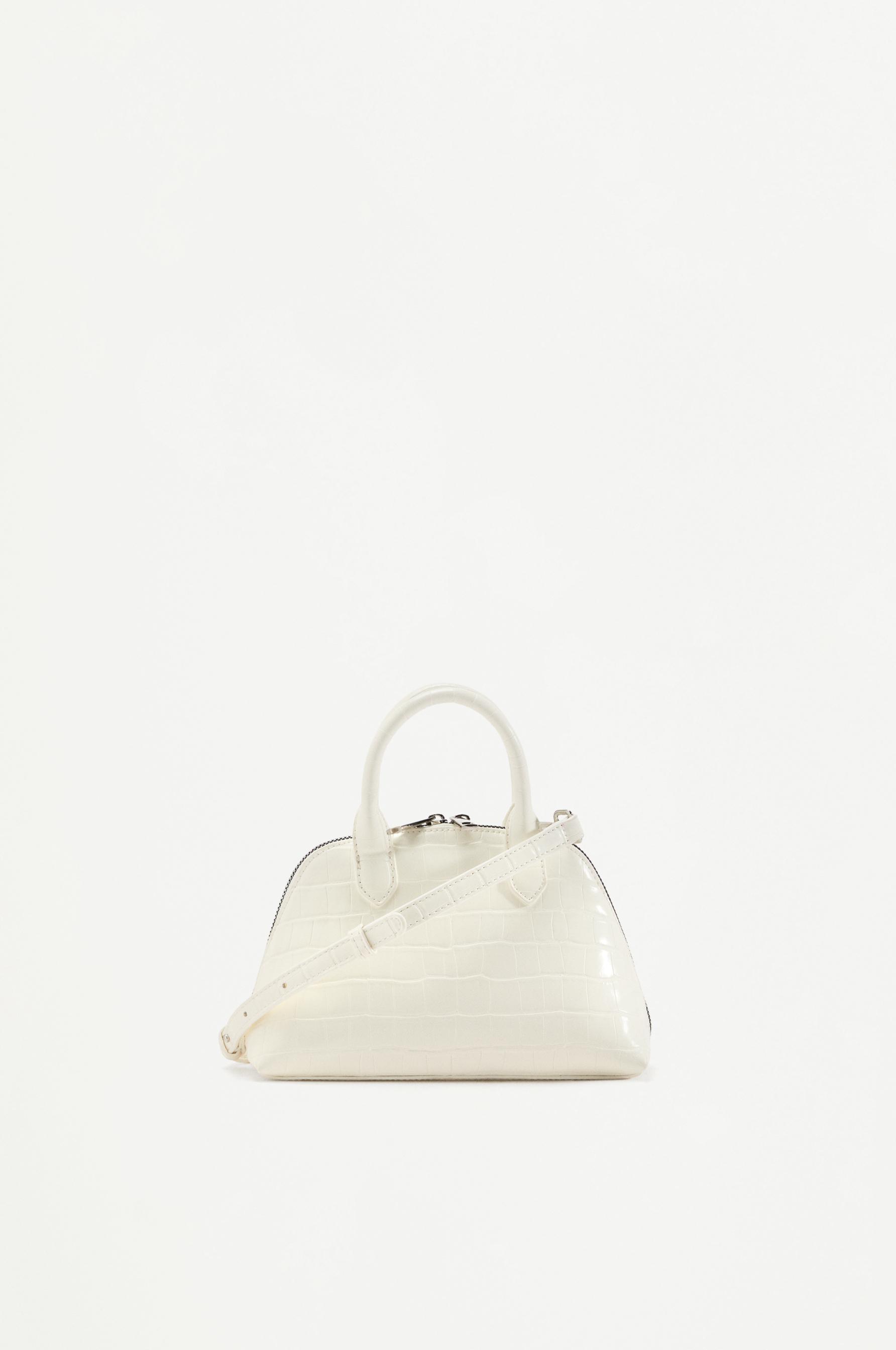Crocodile-effect crossbody bag — WHITE