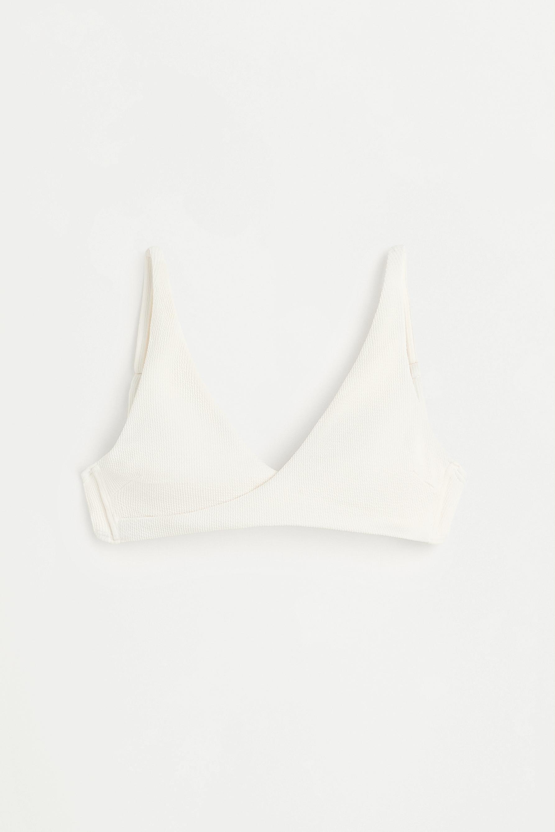 Crossover triangle bikini top — WHITE