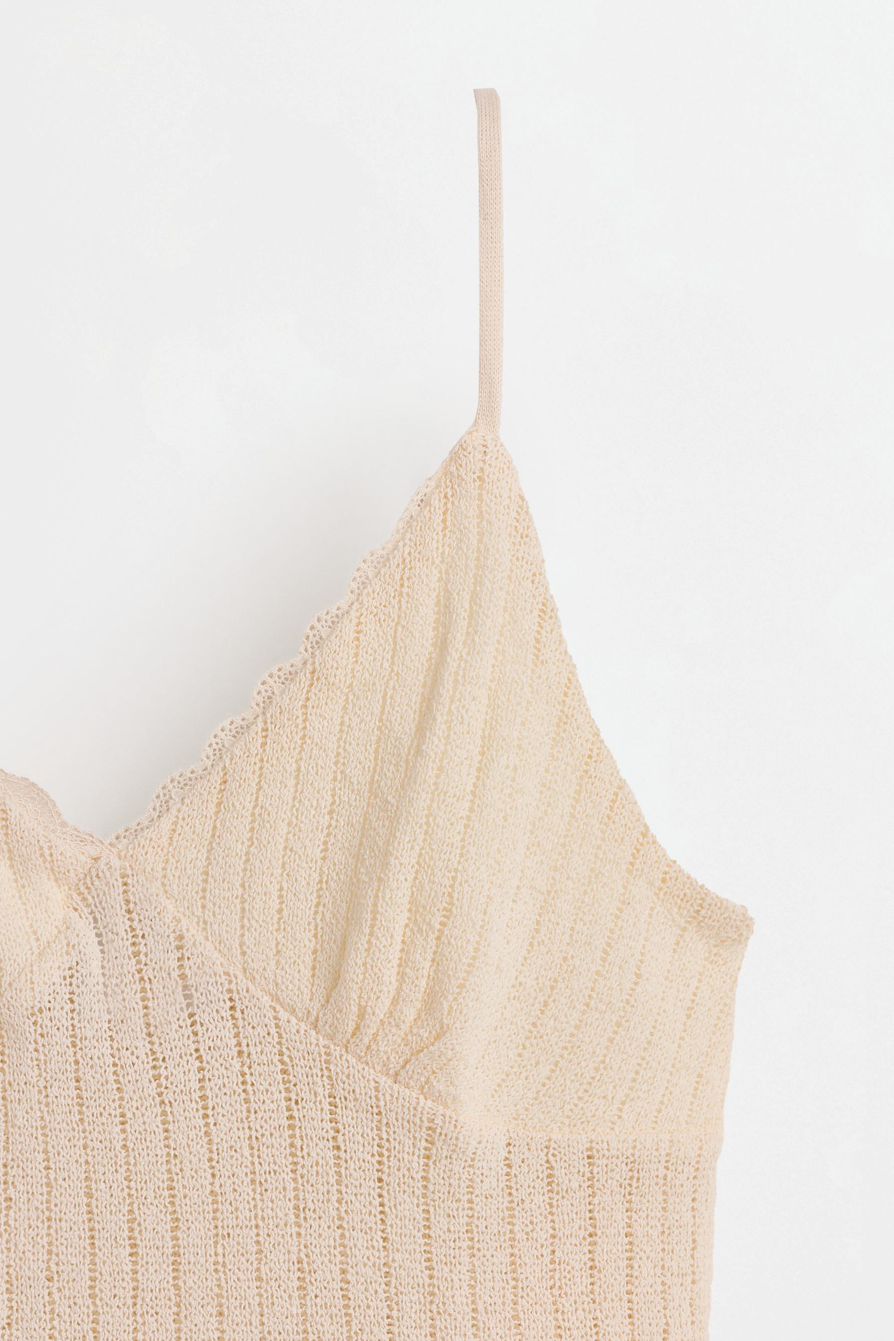Rustic knit crop top — ECRU