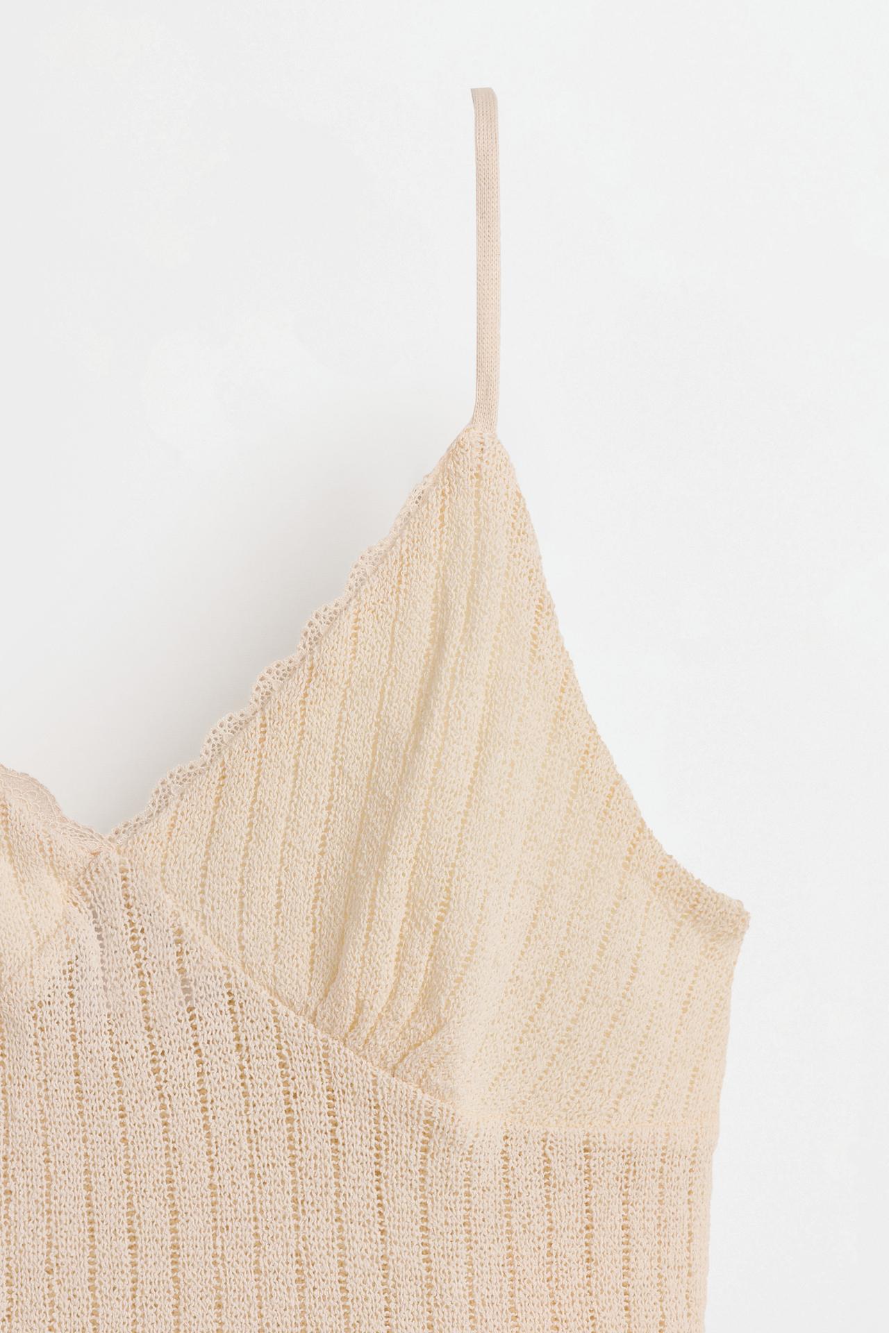Rustic knit crop top — ECRU