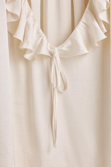 Ruffled tie blouse — WHITE 7