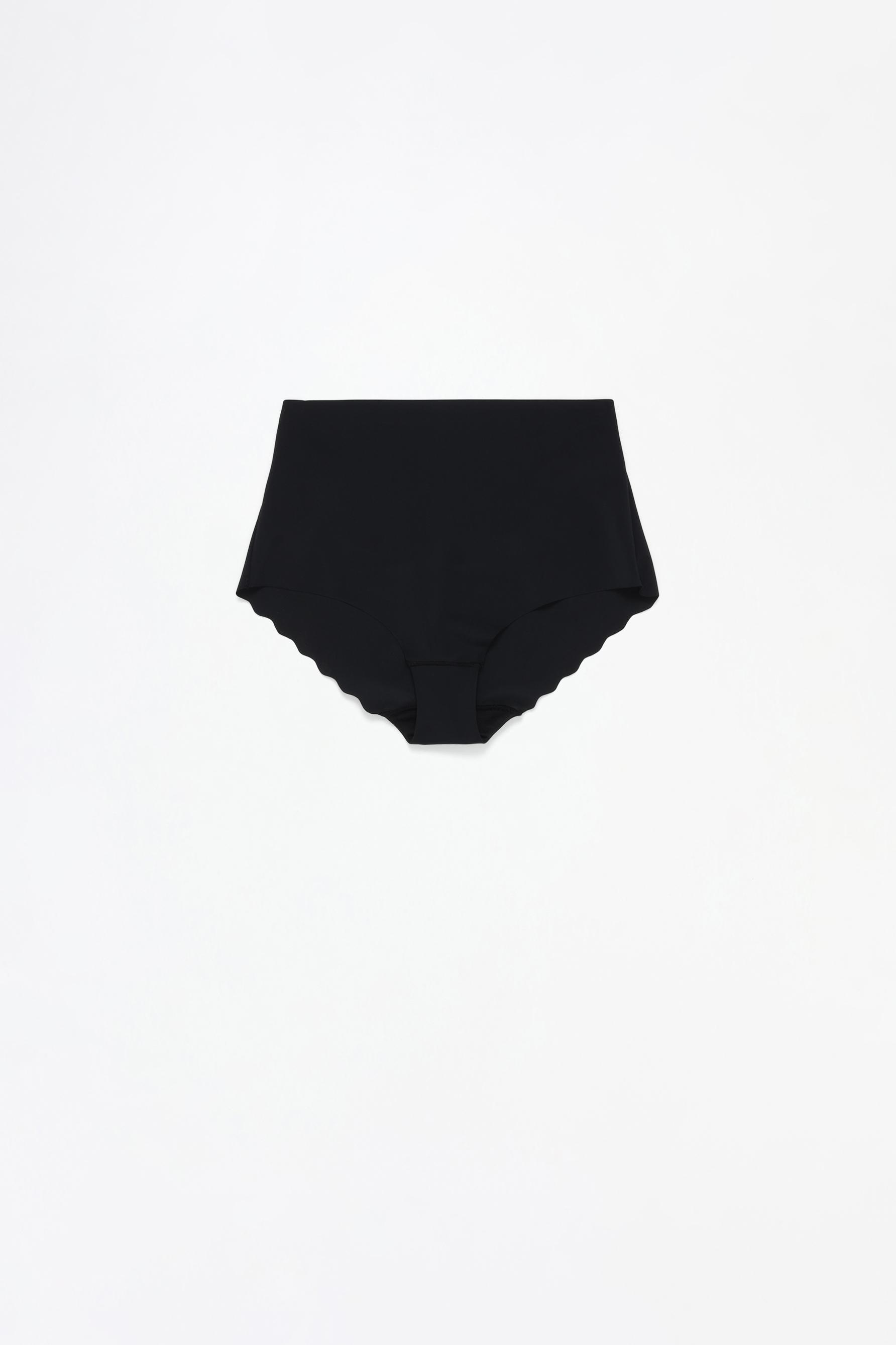 Microfibre shapewear high-waist briefs — BLACK