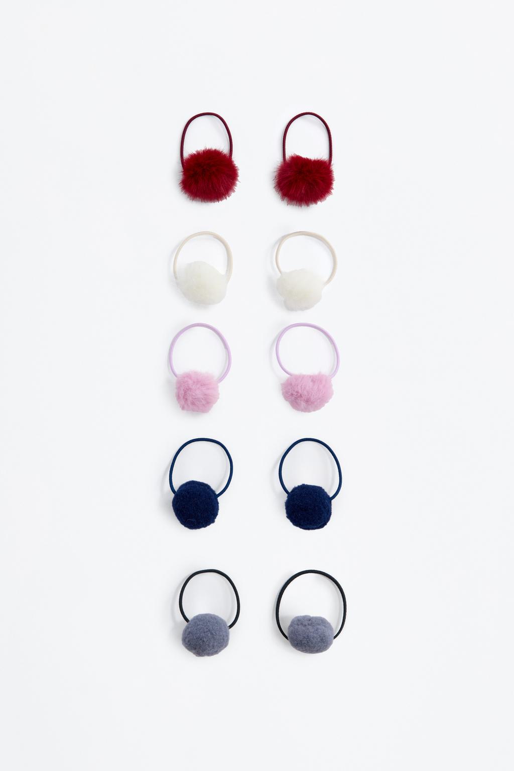 Pack 10 elásticos de cabelo com pompom
