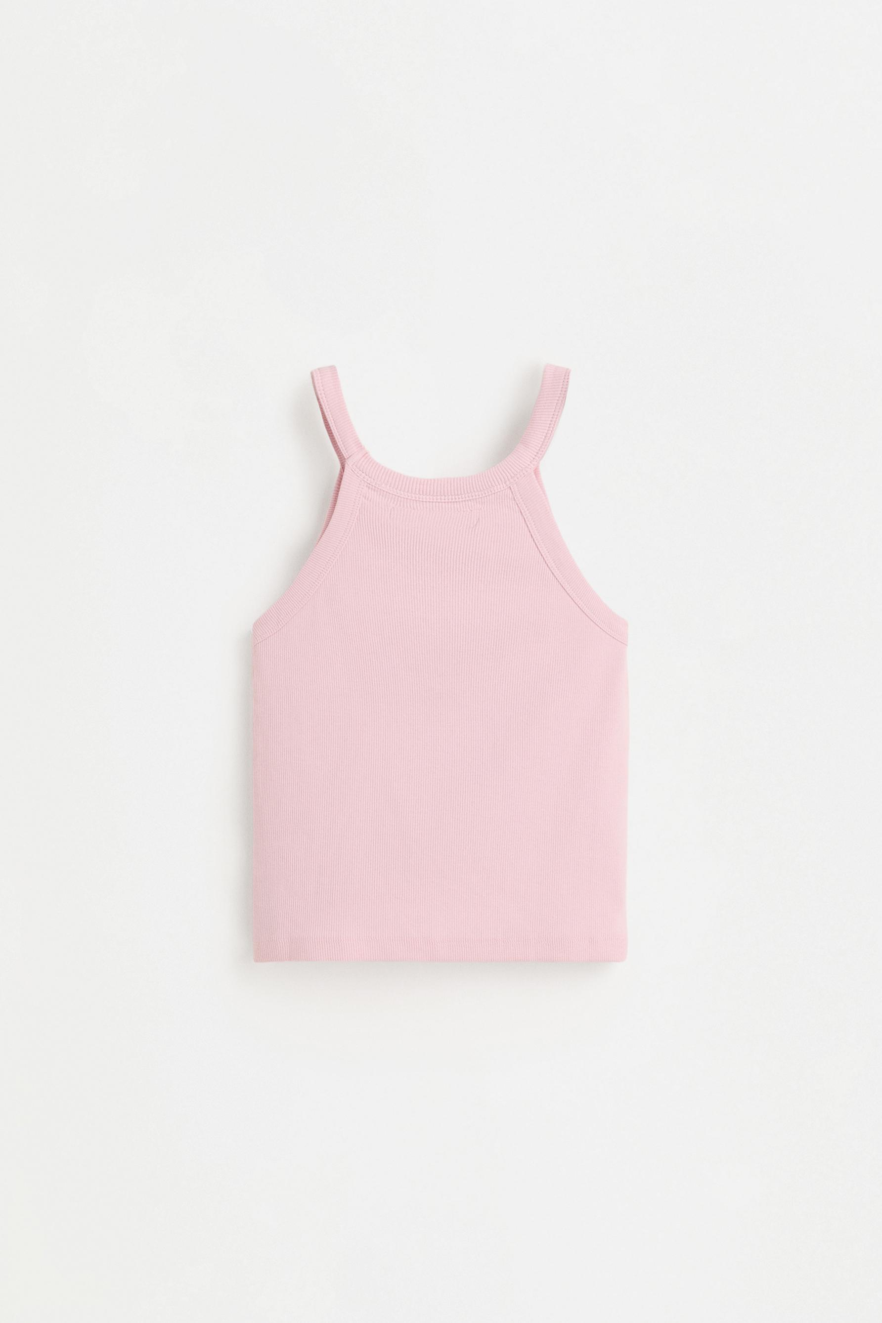 Slogan halter top — FADED PINK