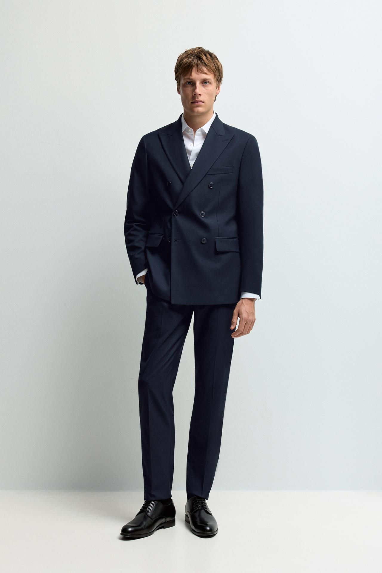 Slim fit suit trousers — NAVY