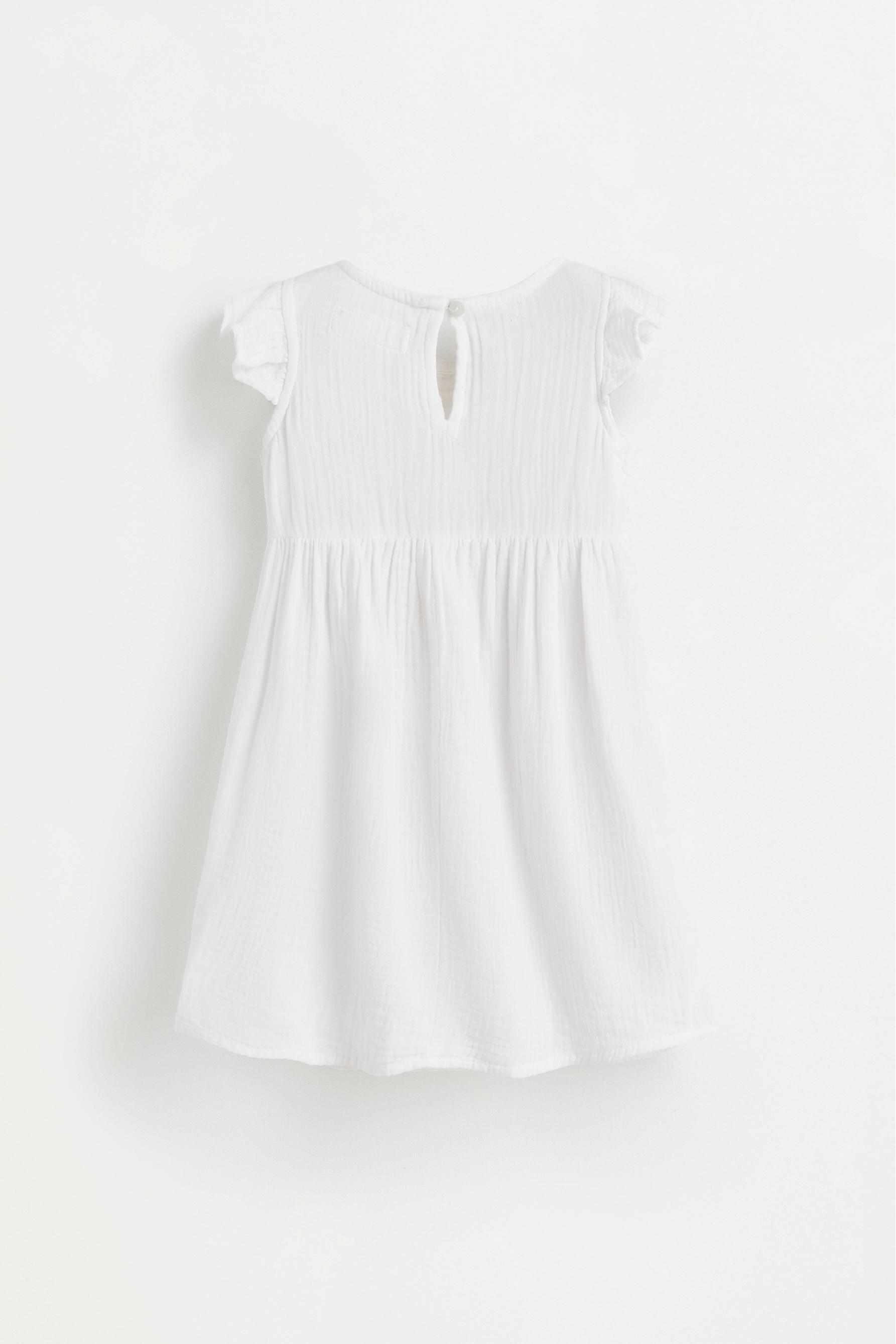 Crochet detail dress — ECRU