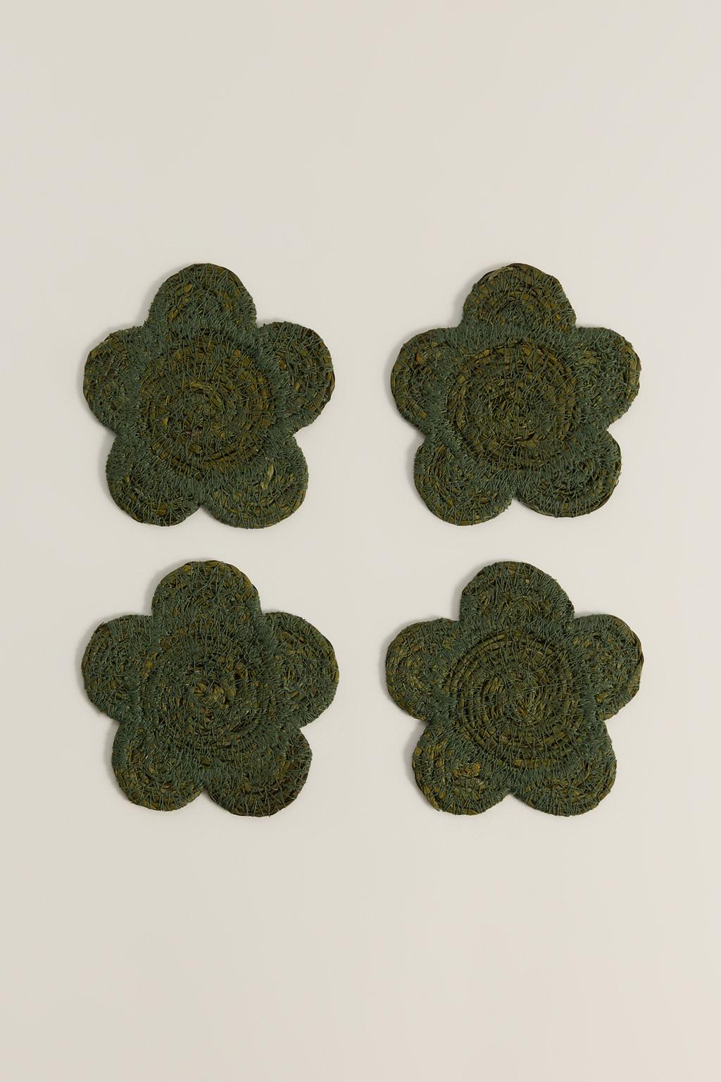 4-pack of flower coasters