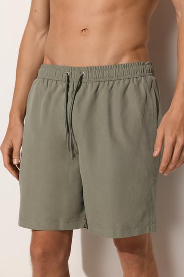 Basic long swim trunks — PALE KHAKI 3