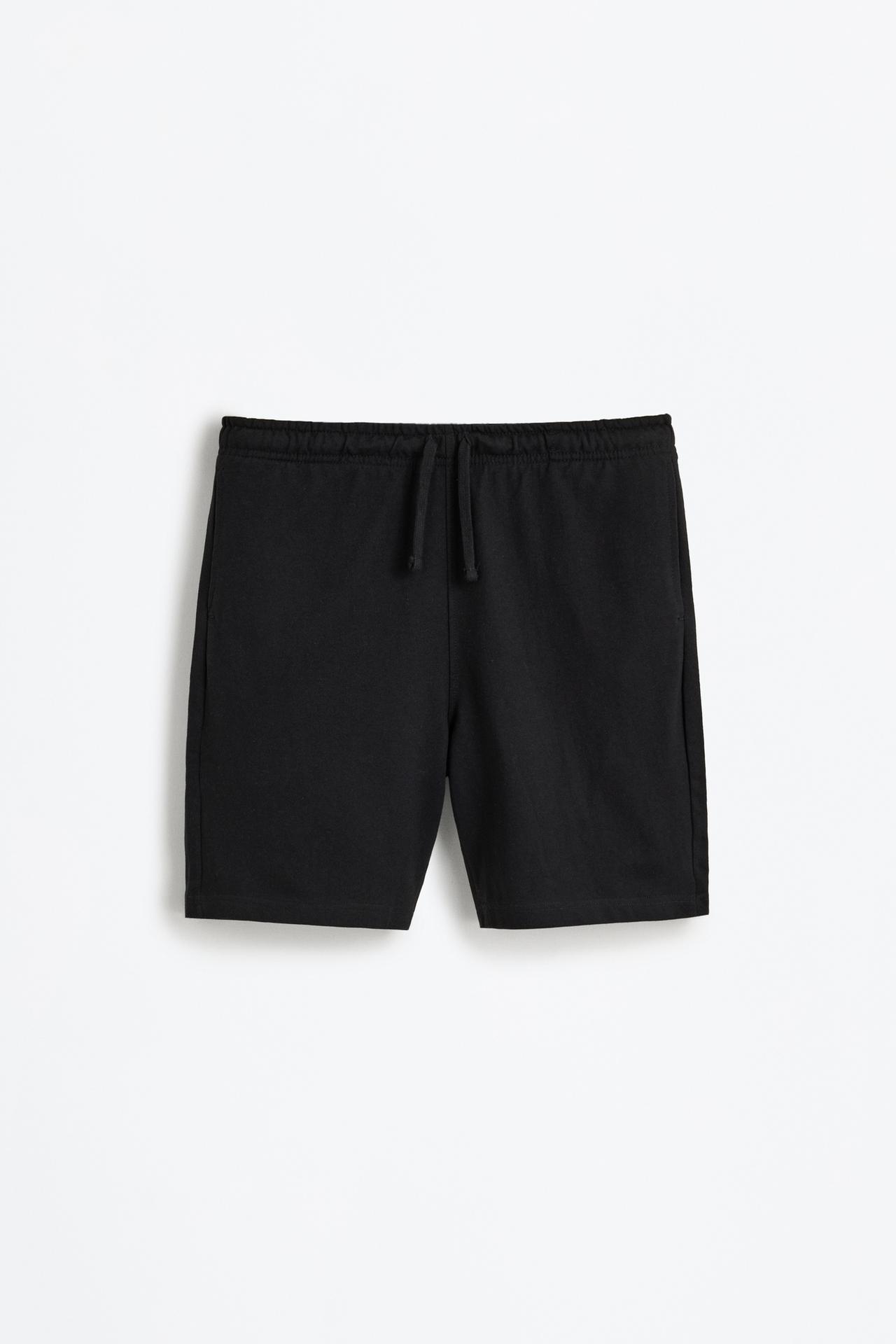 Basic tracksuit Bermuda shorts — BLACK