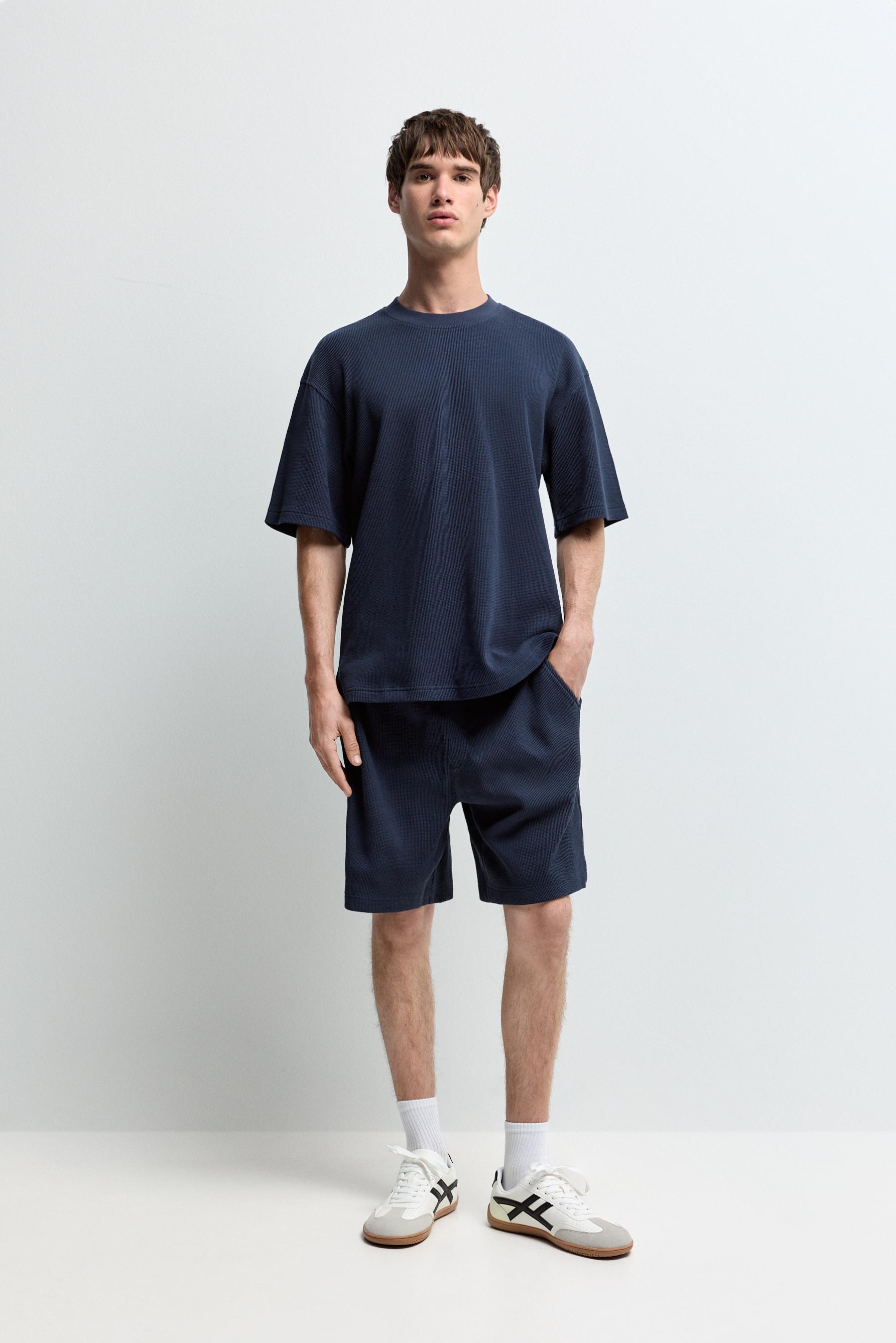 Waffle T-shirt — NAVY