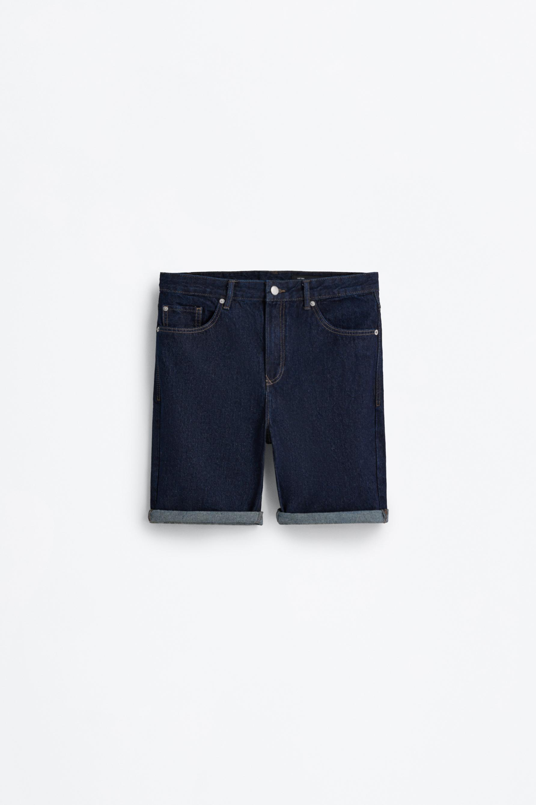 Regular fit denim Bermuda shorts — DARK INDIGO