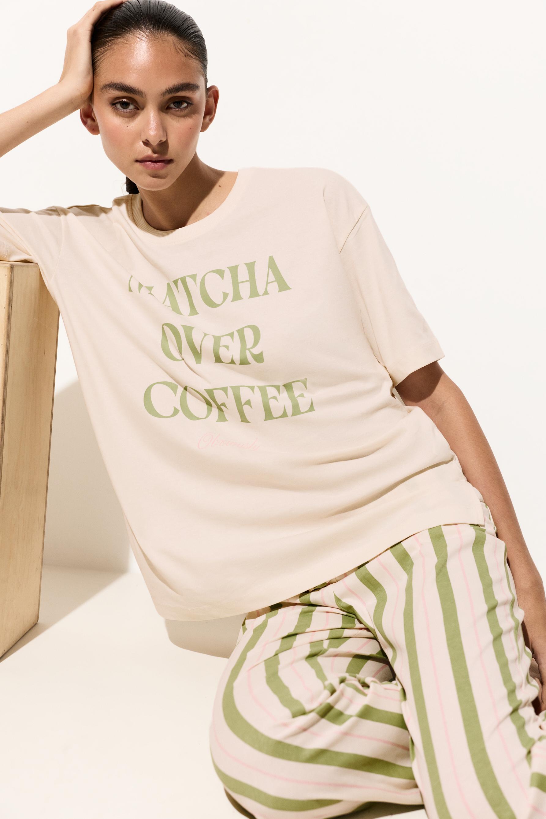 Long printed pyjamas — ECRU