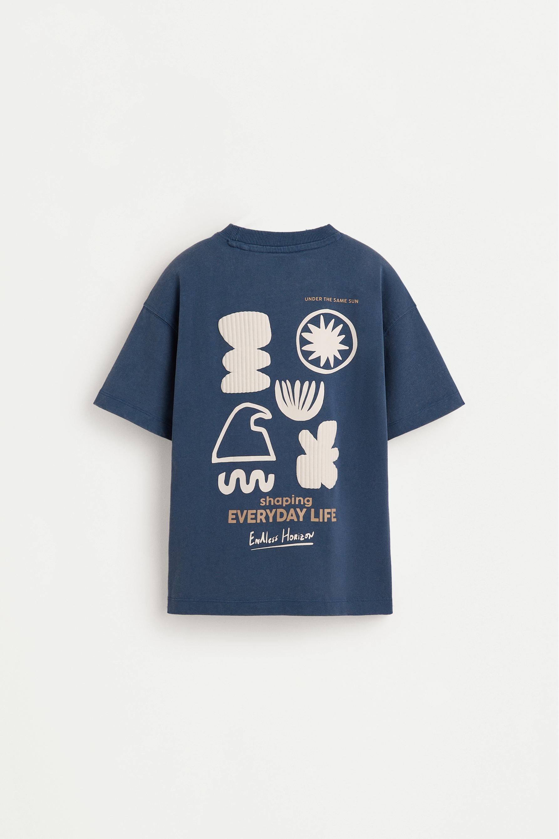T-shirt with a maxi print on the back — DARK NAVY