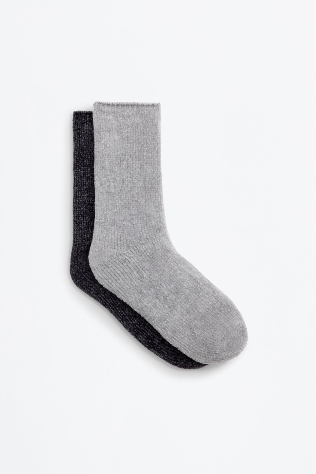 Pack of 2 pairs of long chenille socks