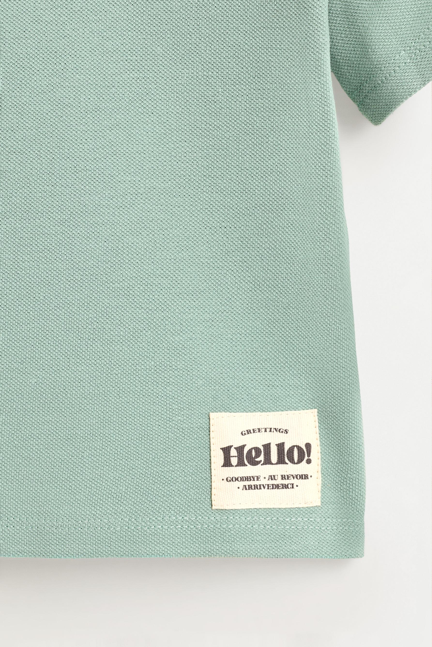 Piqué T-shirt and Bermuda shorts co-ord — GREENISH