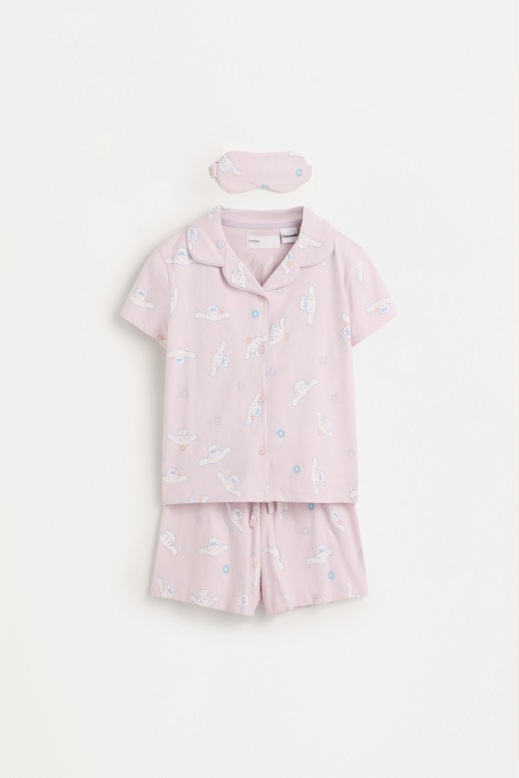 Cinnamoroll ©SANRIO button-down pyjamas with eye mask — PALE LILAC