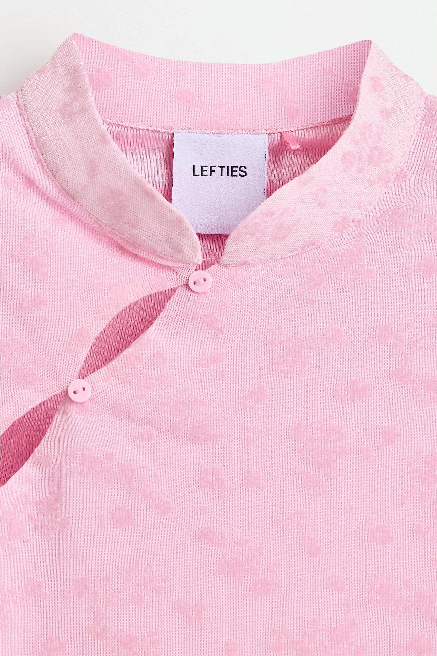 Slim fit stand collar T-shirt — PASTEL PINK