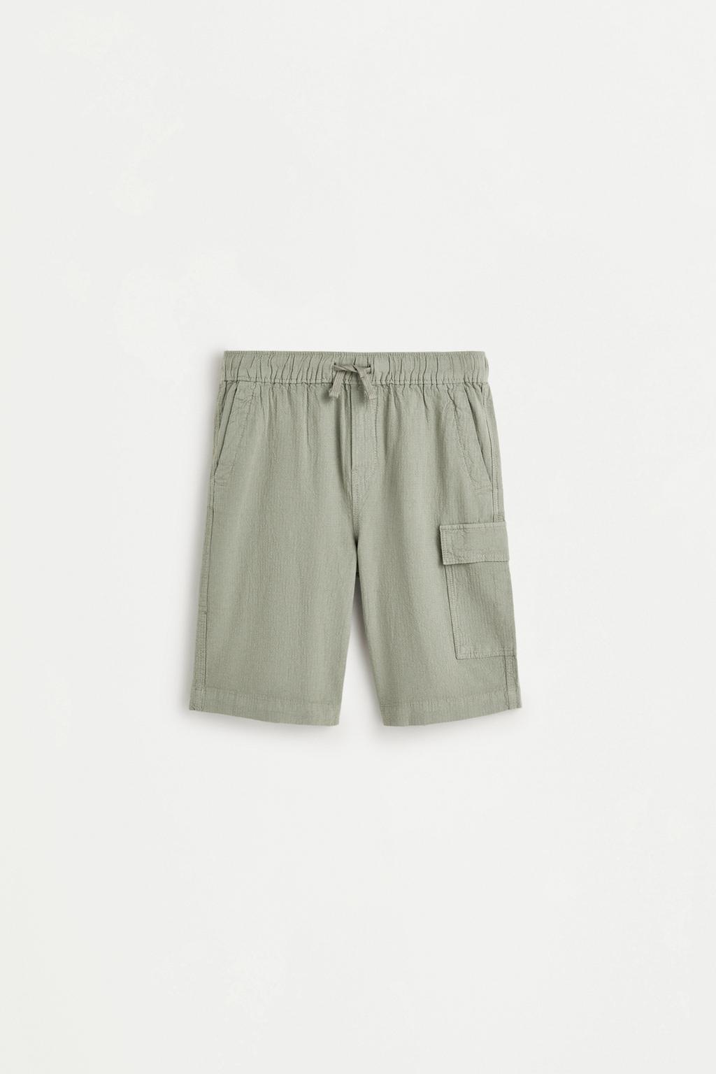 Seersucker cargo Bermuda shorts – Lefties – صورة المنتج