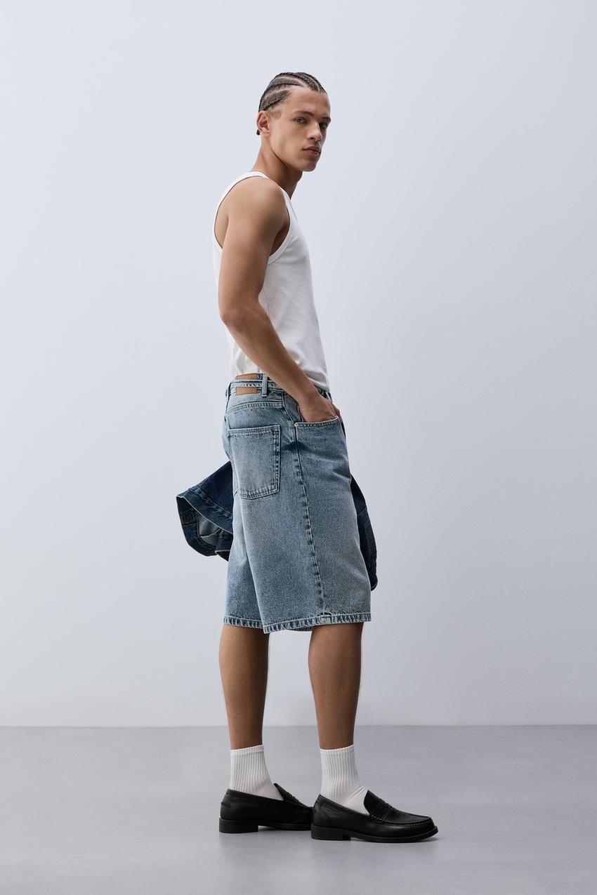 Baggy denim Bermuda shorts Shorts CLOTHING Man Lefties Oman
