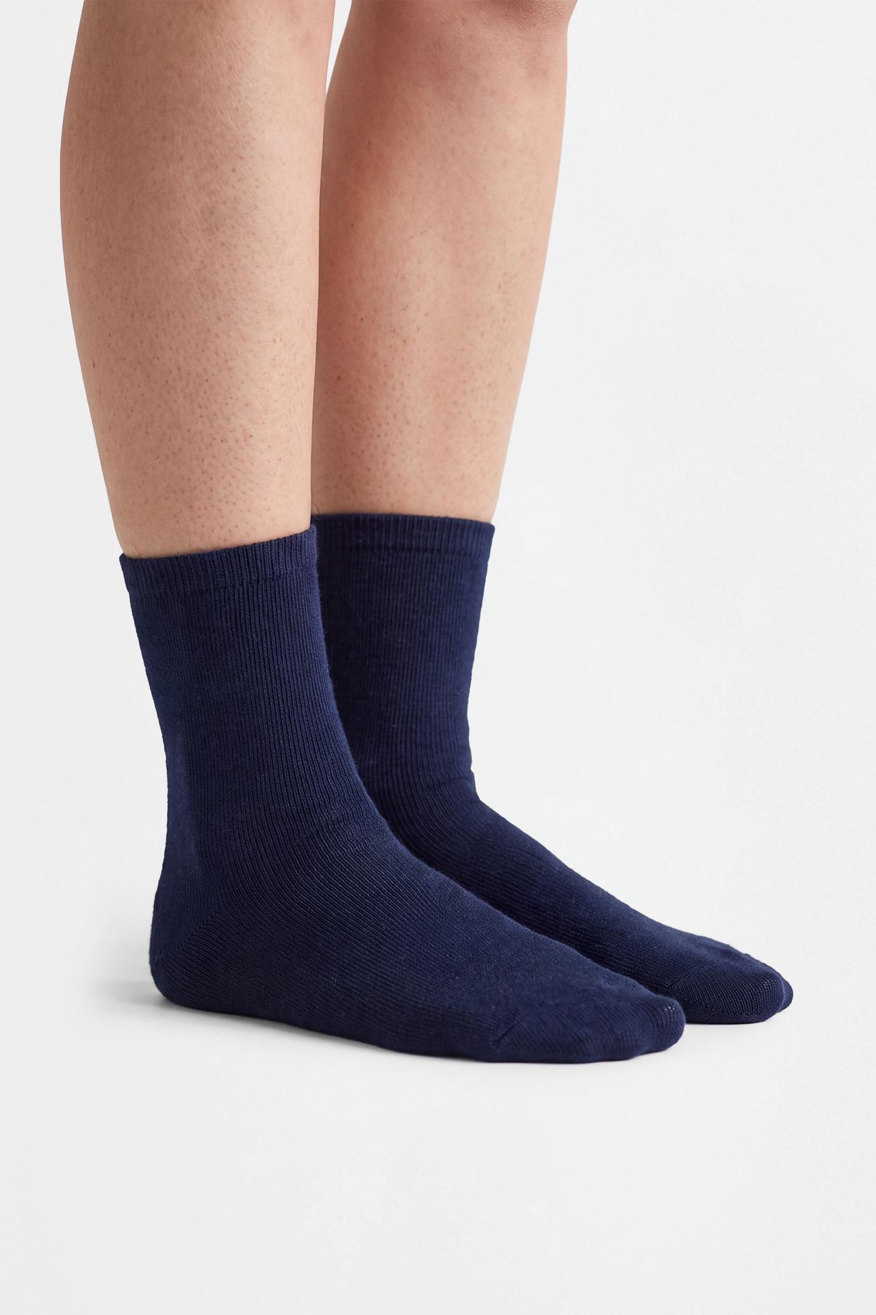 Plain long socks (10-pack) — NAVY