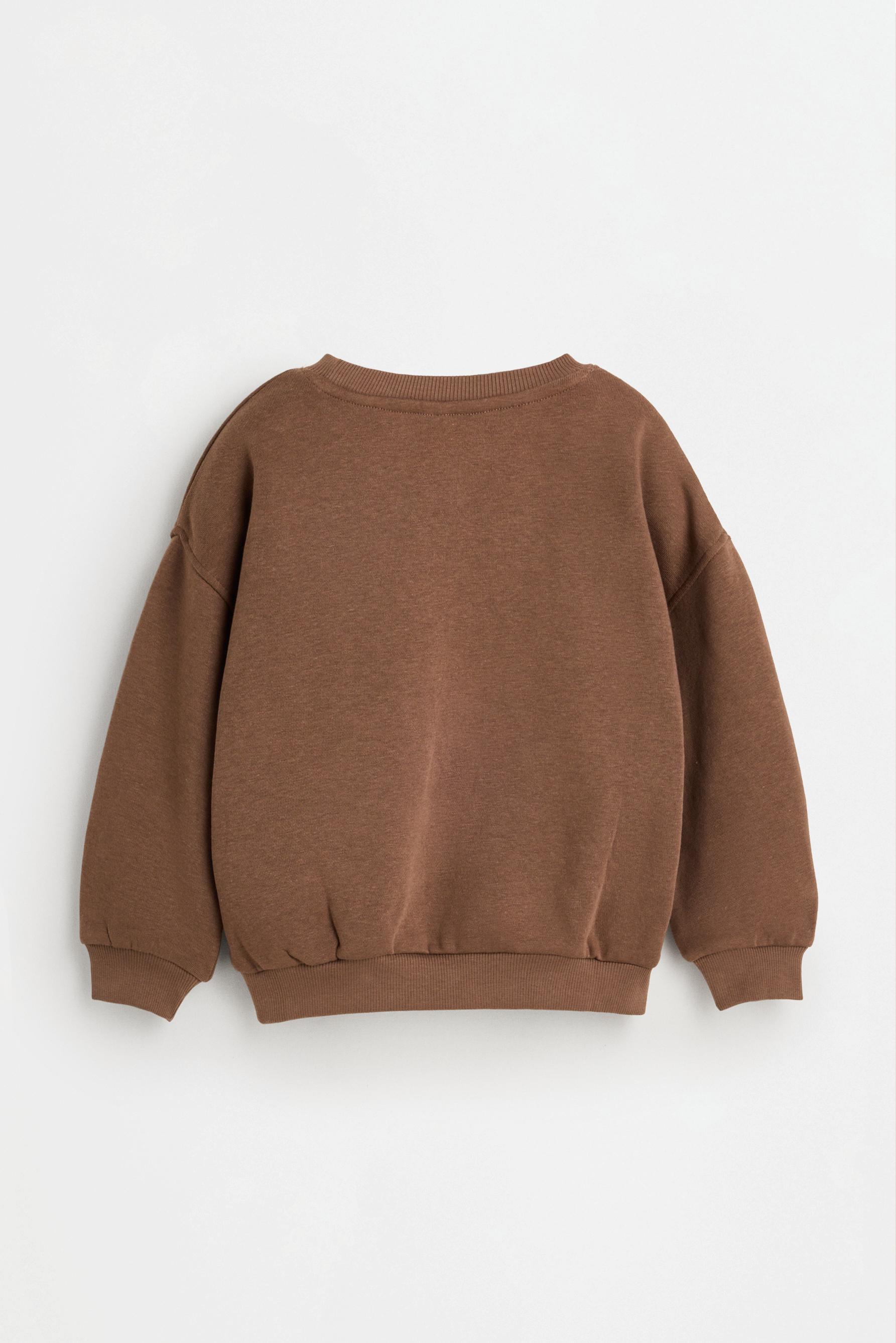 Sweatshirt and ribbed leggings set — CHOCOLATE