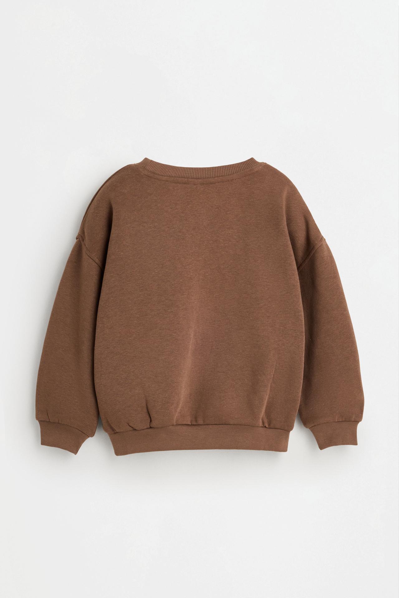 Sweatshirt and ribbed leggings set — CHOCOLATE