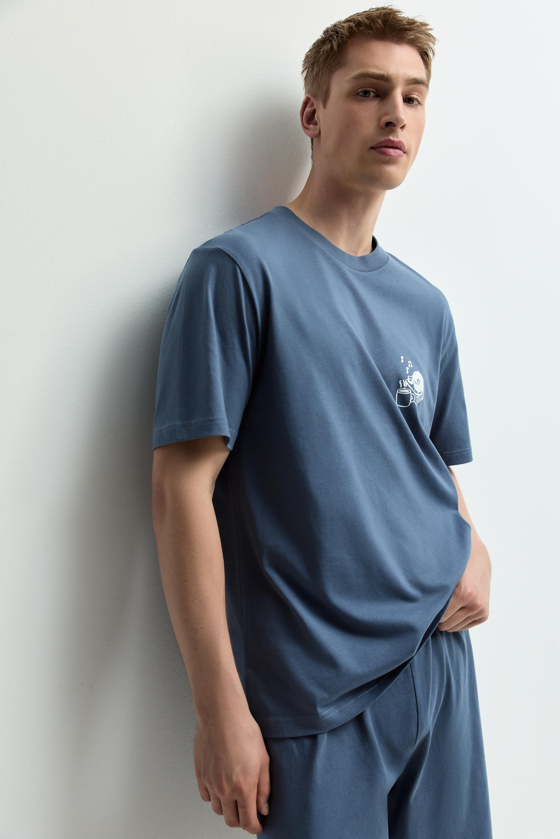 Short printed pyjamas — OCEAN BLUE