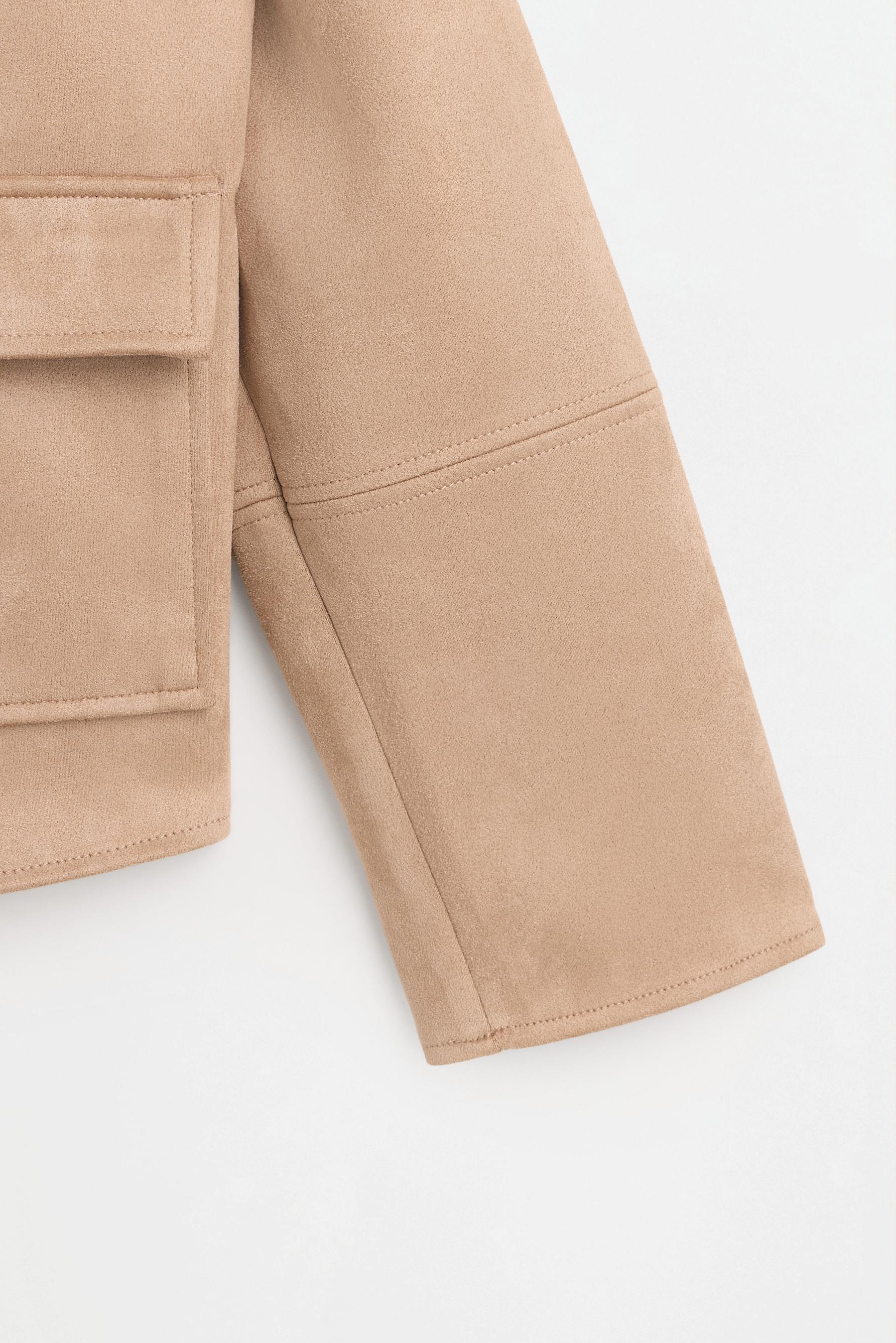 Faux suede jacket — GREY