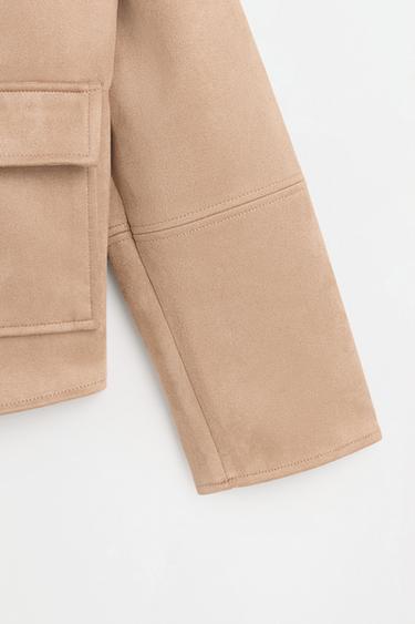 Faux suede jacket — STONE 8