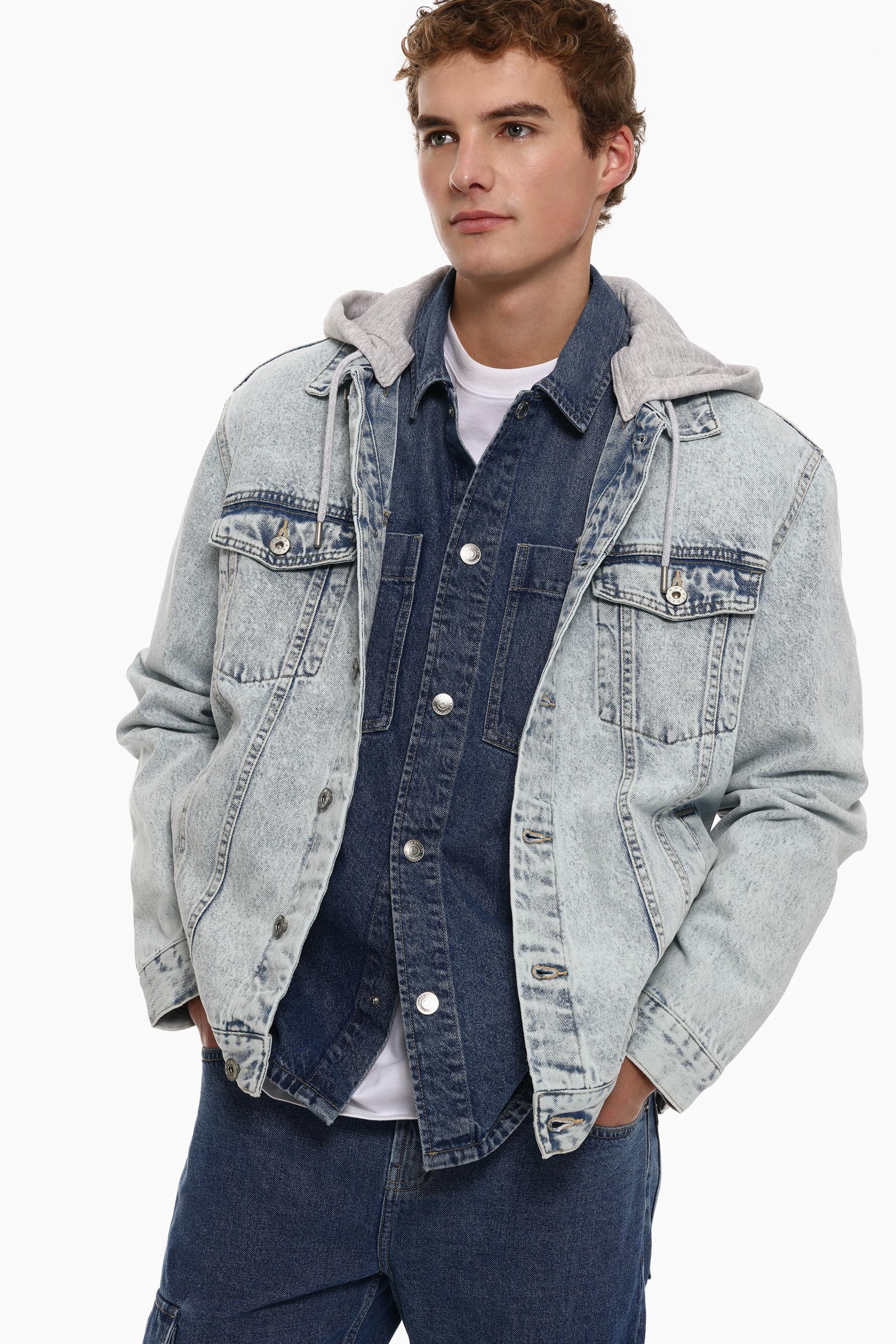 Polo shirt with denim jacket online