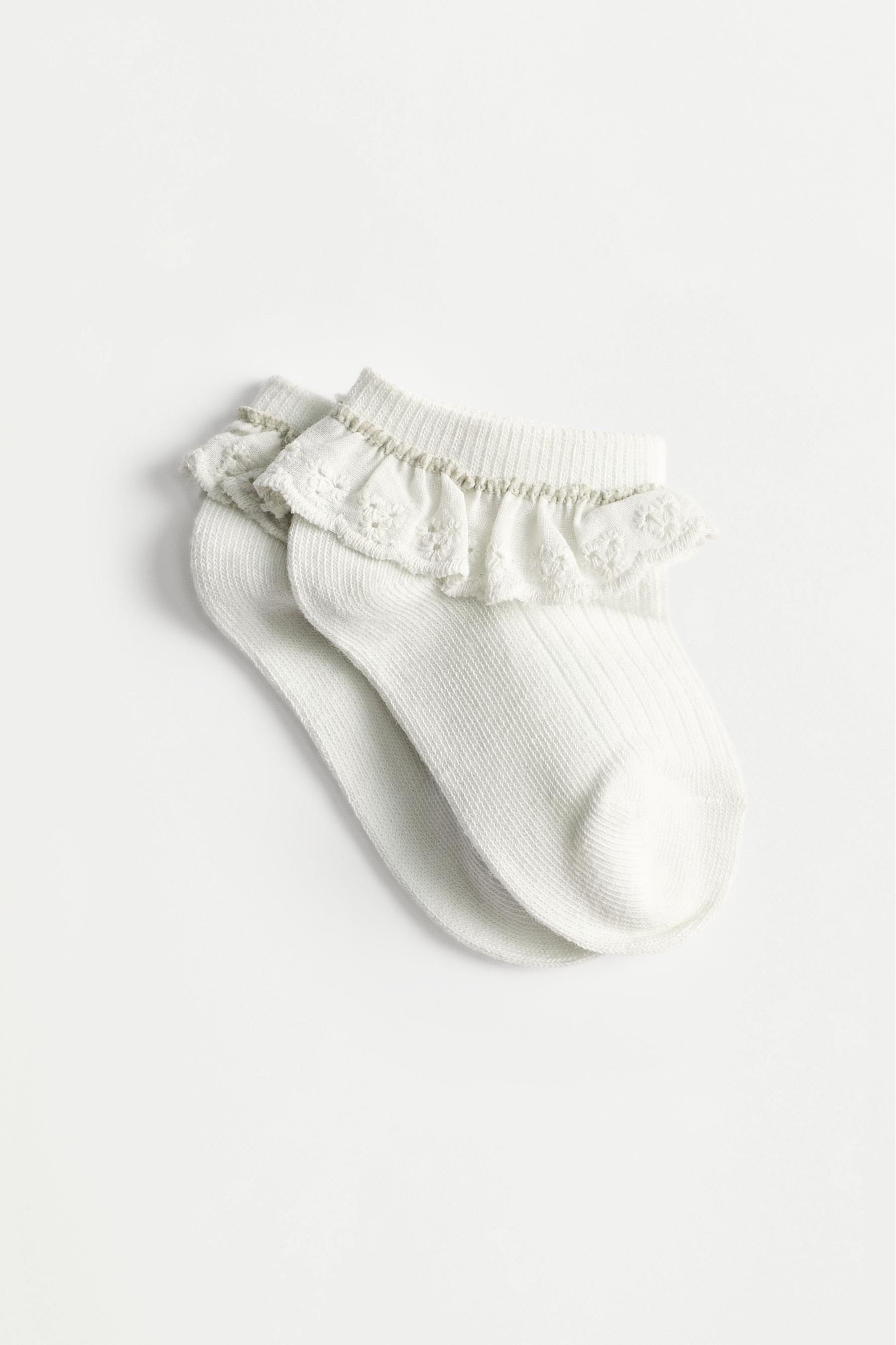 Lace Trim Ankle Socks (5-Pack) — MEDIUM PINK