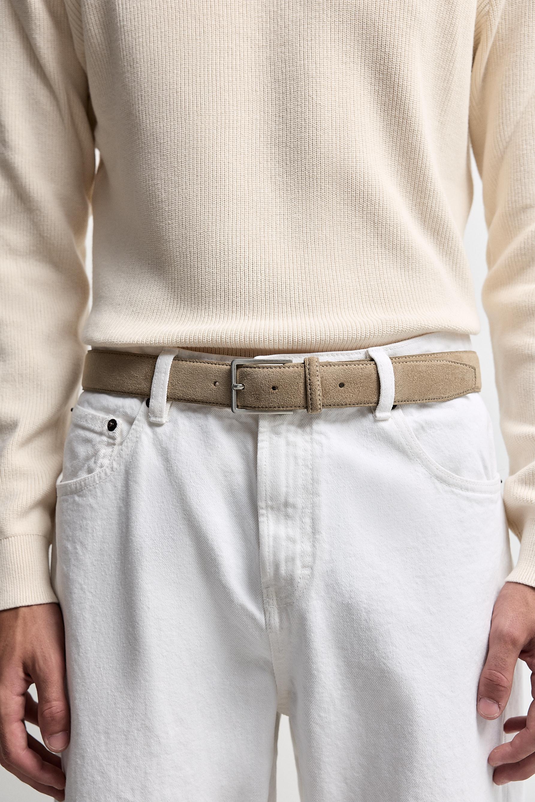 Faux suede belt — SAND