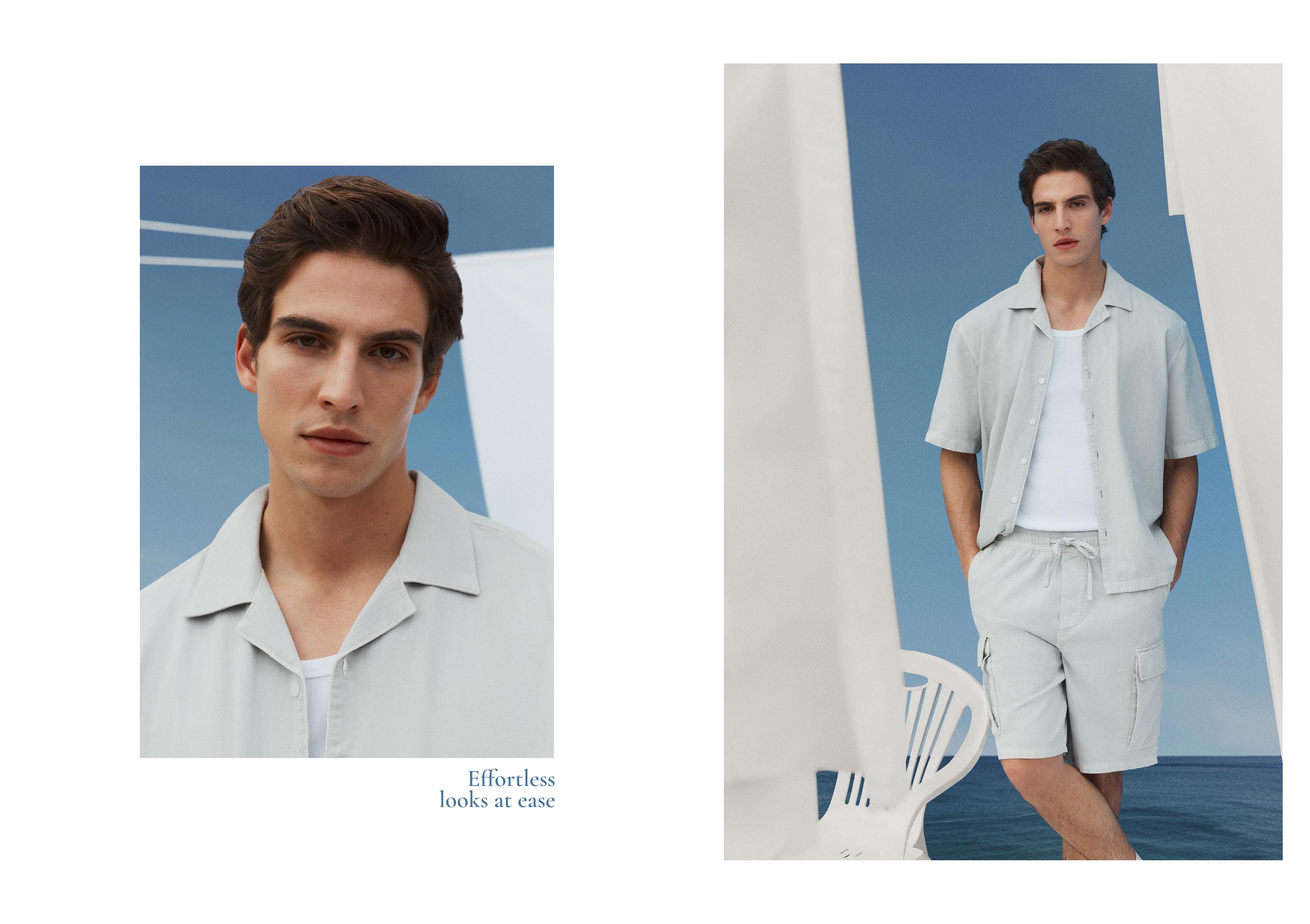 Denim resort shirt — PALE GREY