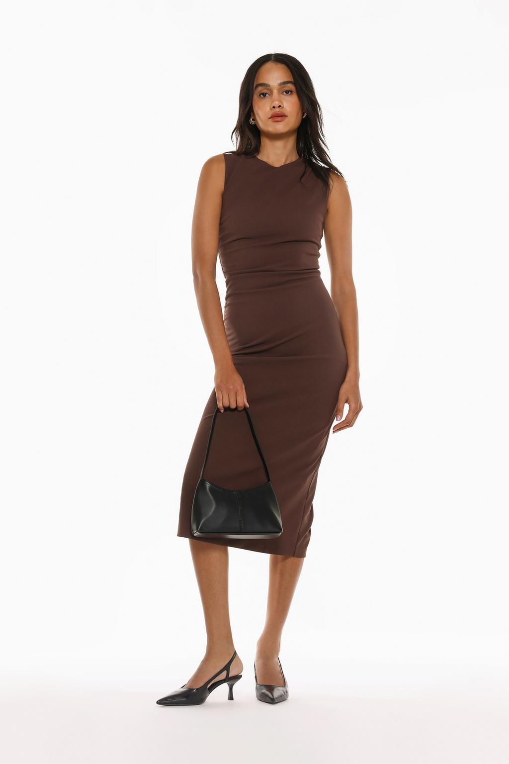 Gathered midi dress