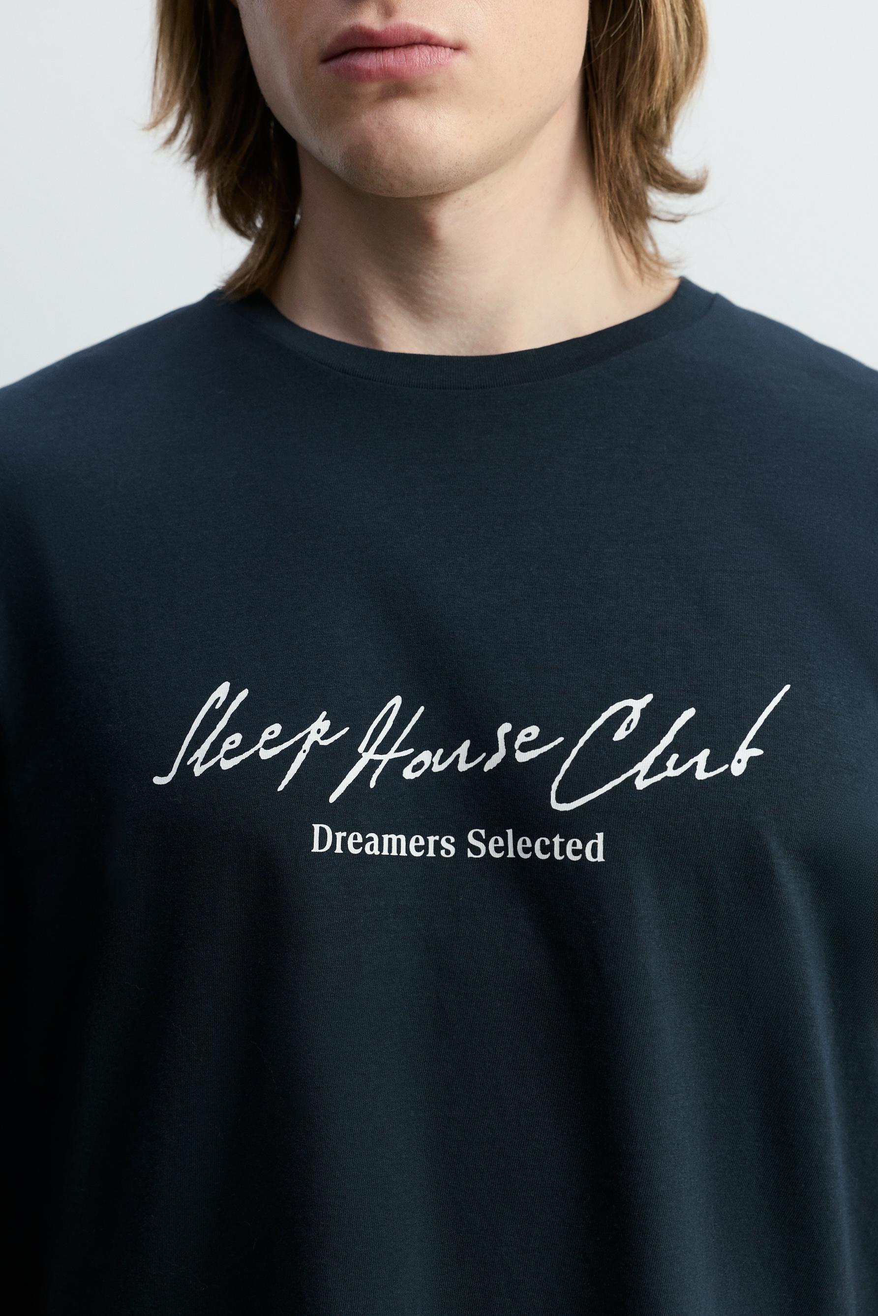 Long printed pyjamas — DARK NAVY